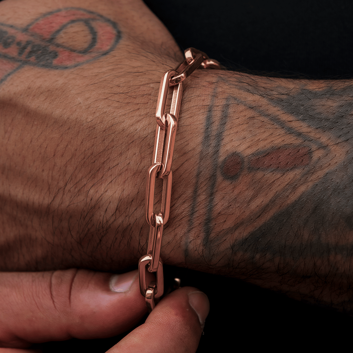 GLD Promo Paper Clip Bracelet in Rose Gold - 8 mm