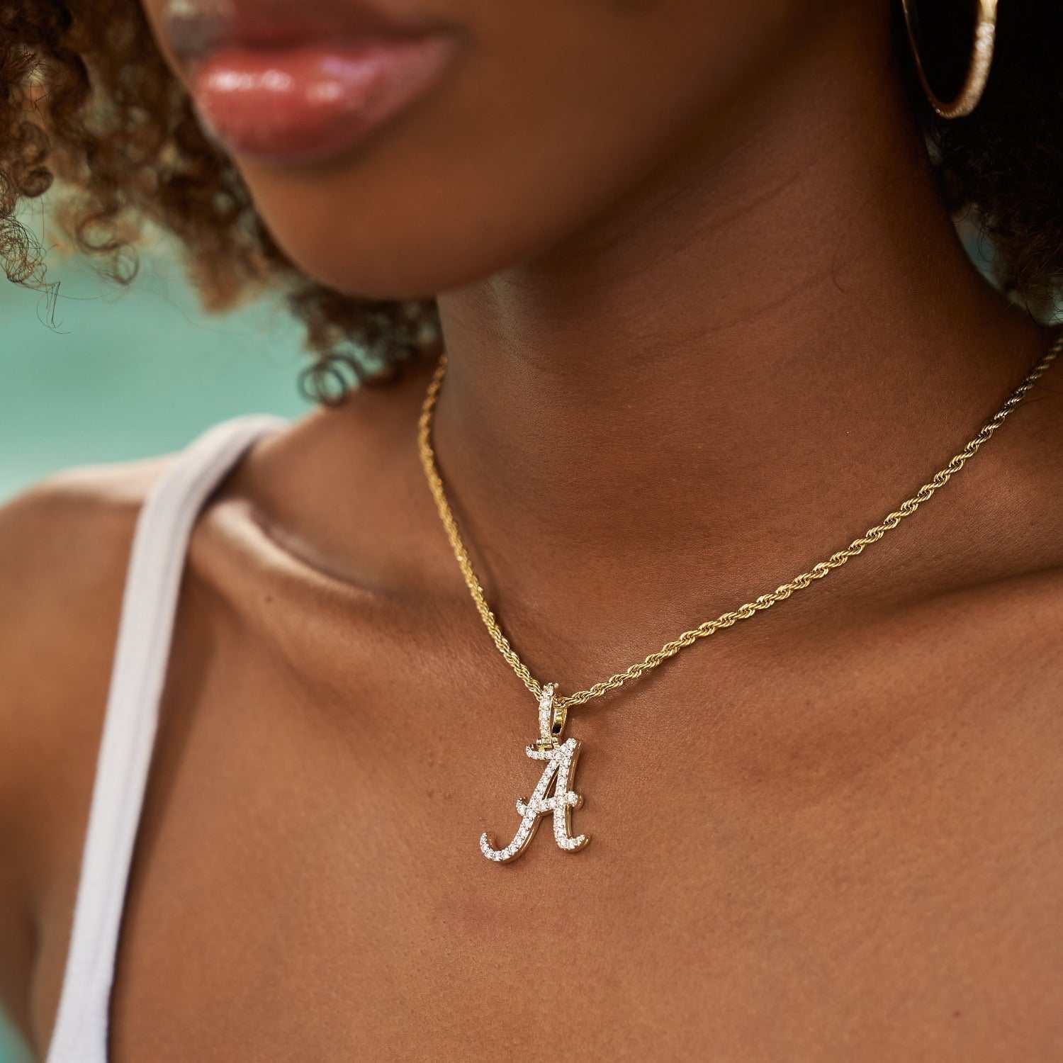 GLD PROMO - WOMEN Alabama Crimson Tide Official NCAA Micro Logo Pendant - Yellow Gold