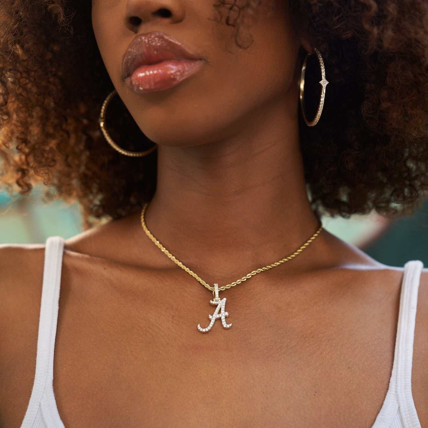 GLD PROMO - WOMEN Alabama Crimson Tide Official NCAA Micro Logo Pendant - Yellow Gold