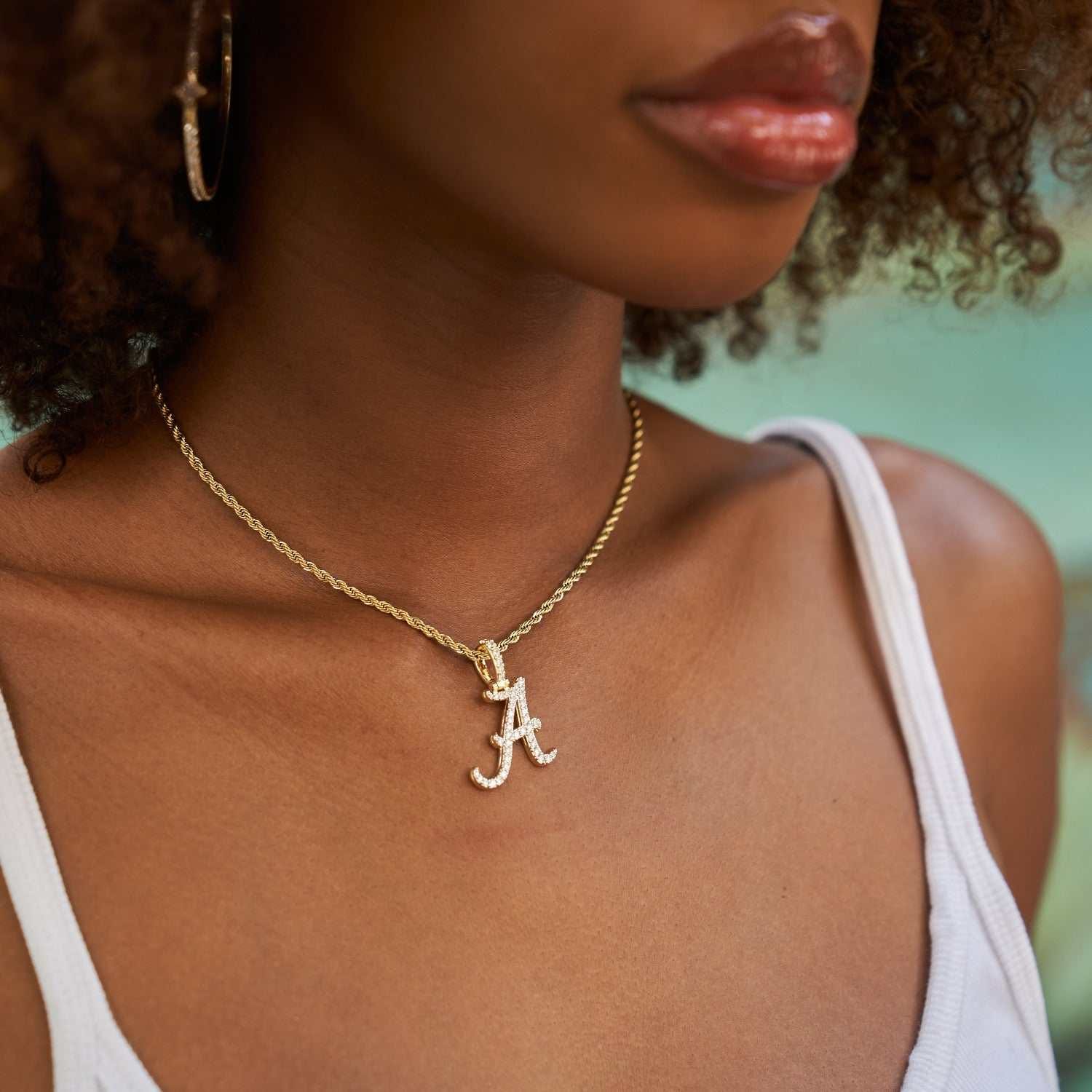 GLD PROMO - WOMEN Alabama Crimson Tide Official NCAA Micro Logo Pendant - Yellow Gold