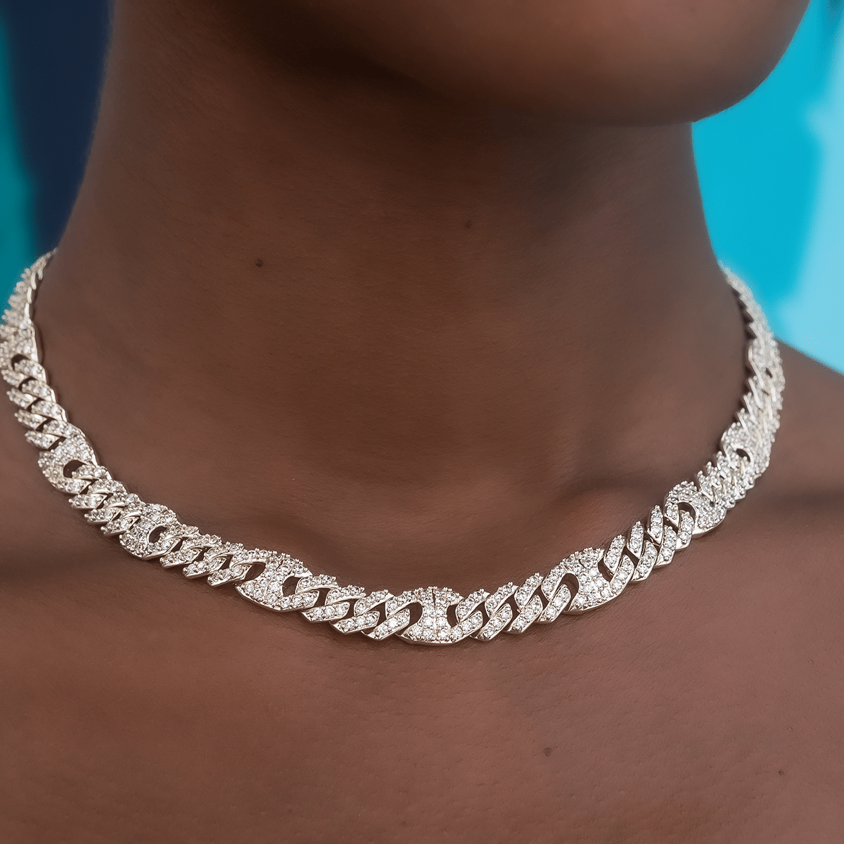 GLD PROMO - WOMEN Iced Mariner Cuban Necklace in Yellow Gold - 9 mm