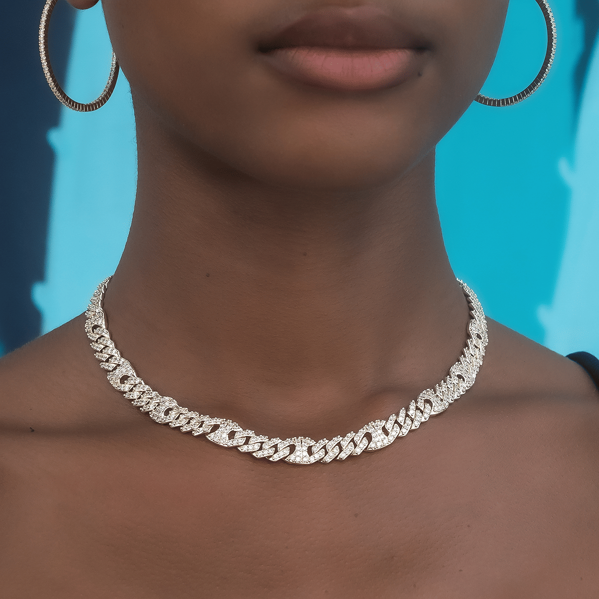 GLD PROMO - WOMEN Iced Mariner Cuban Necklace in Yellow Gold - 9 mm