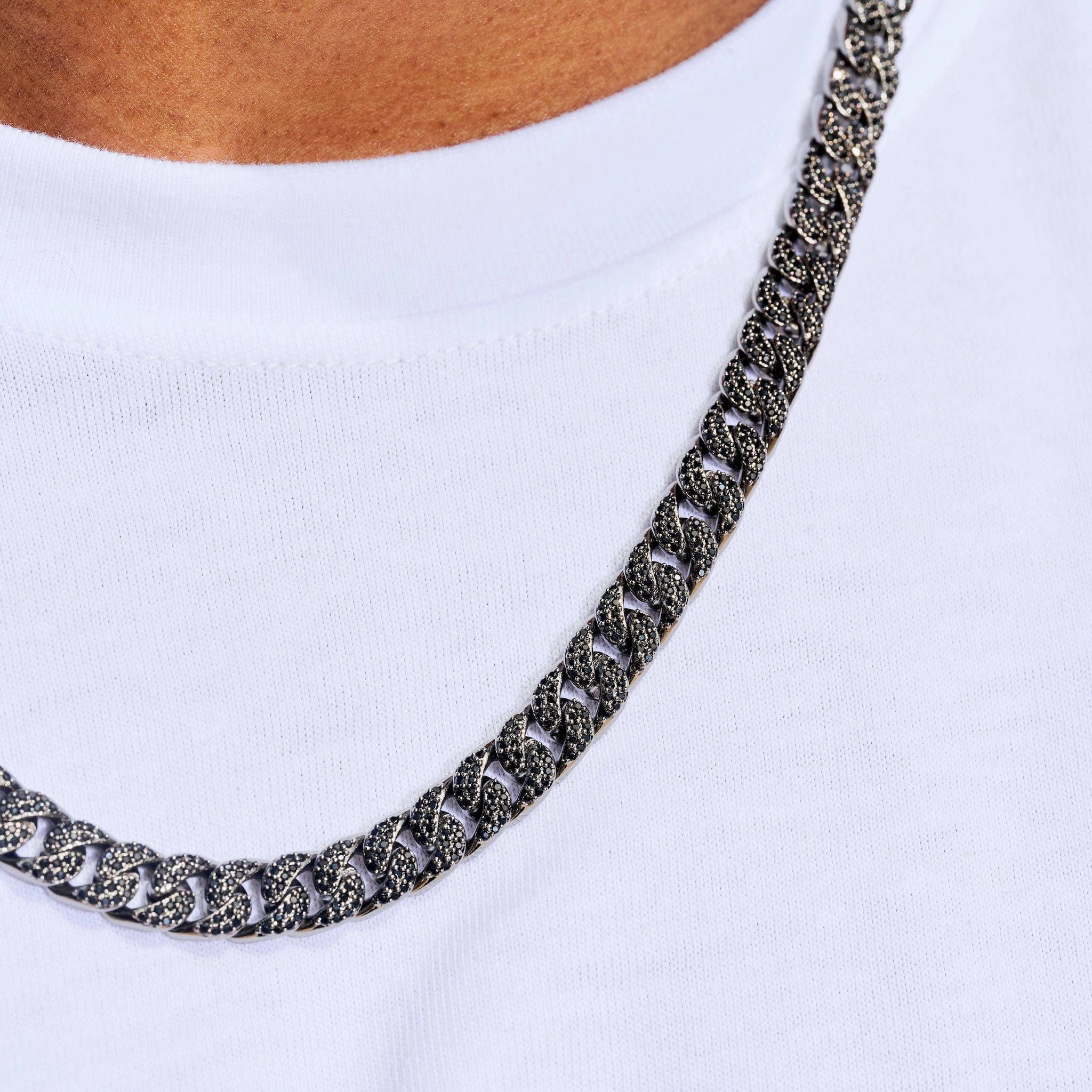 GLD Men Black Diamond Cuban Chain in Black - 8.5 mm