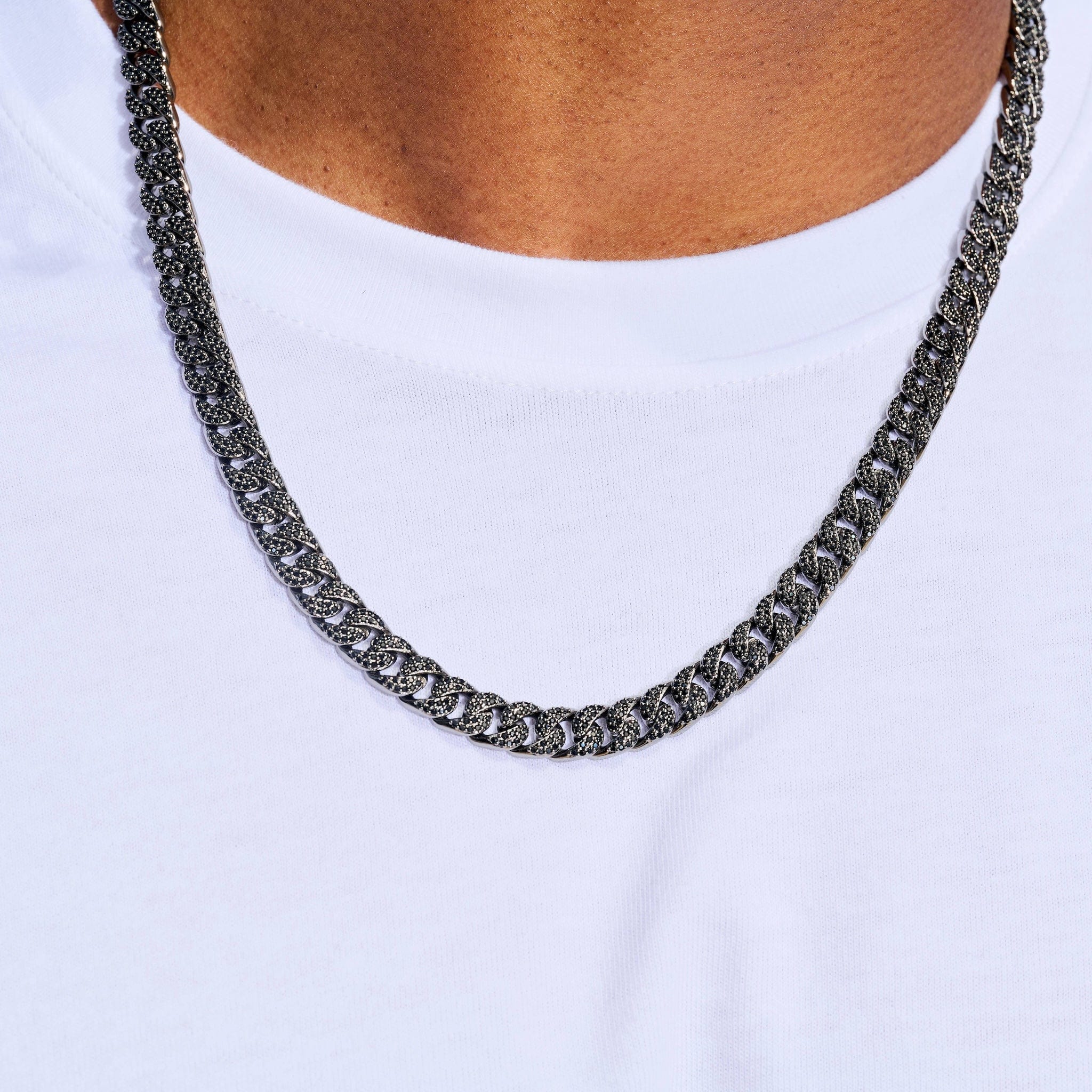 GLD Men Black Diamond Cuban Chain in Black - 8.5 mm