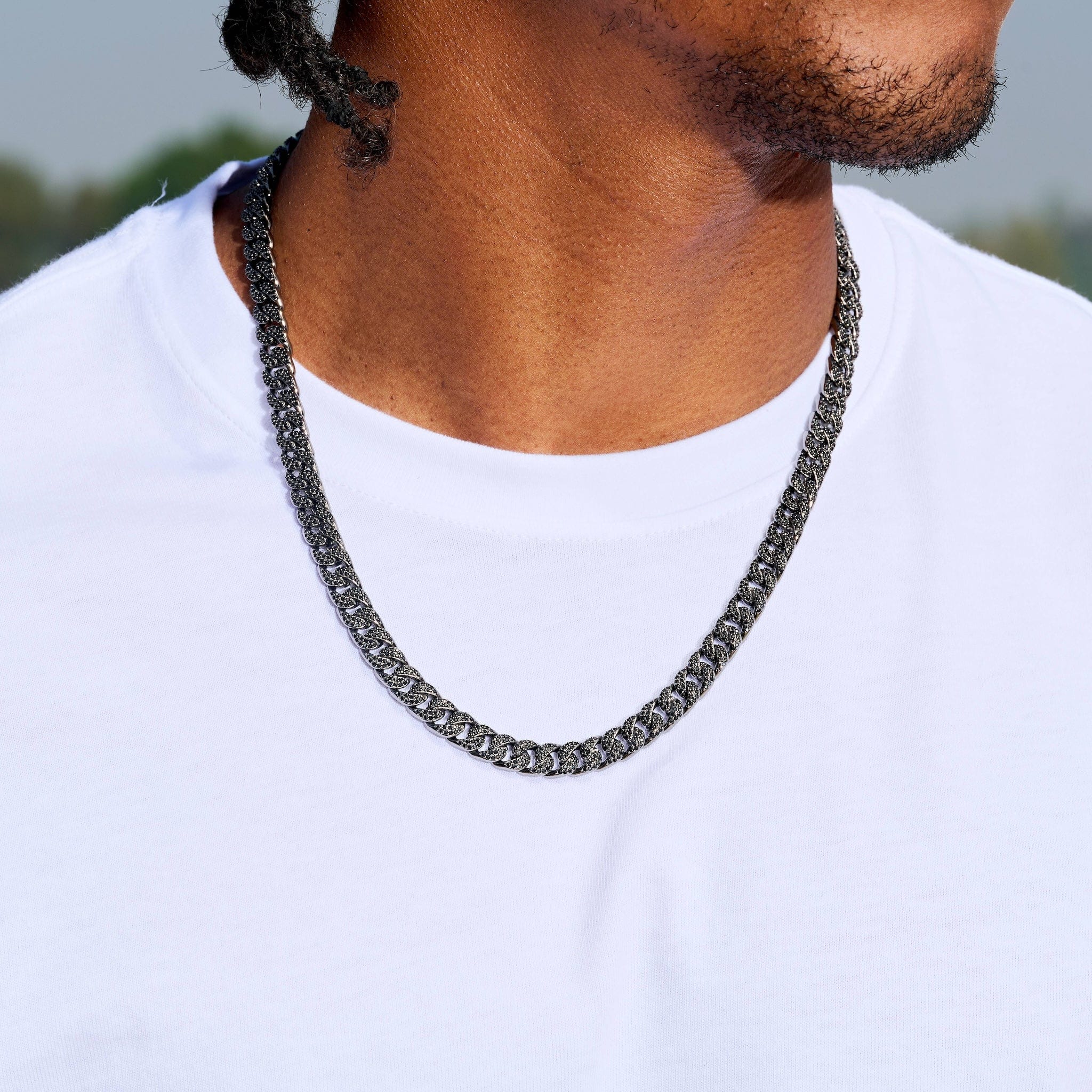 GLD Men Black Diamond Cuban Chain in Black - 8.5 mm