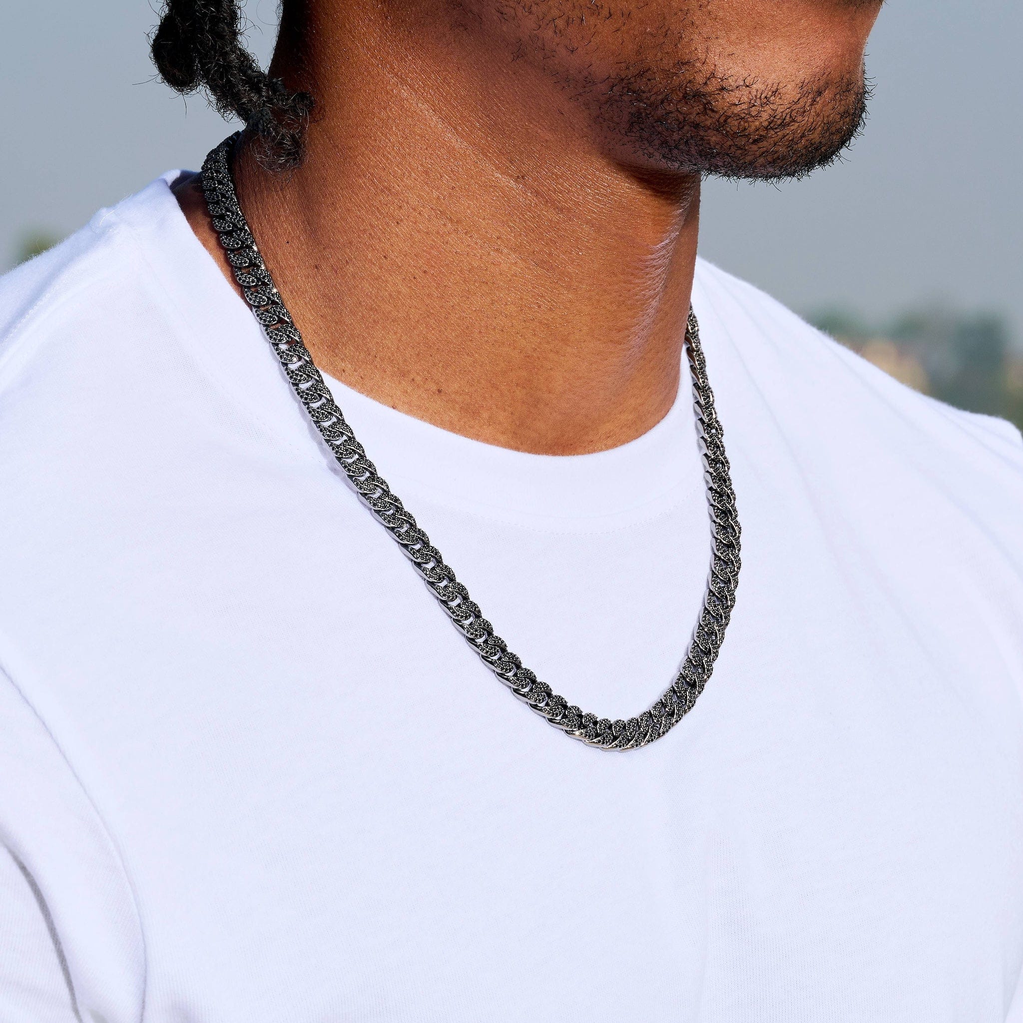 GLD Men Black Diamond Cuban Chain in Black - 8.5 mm