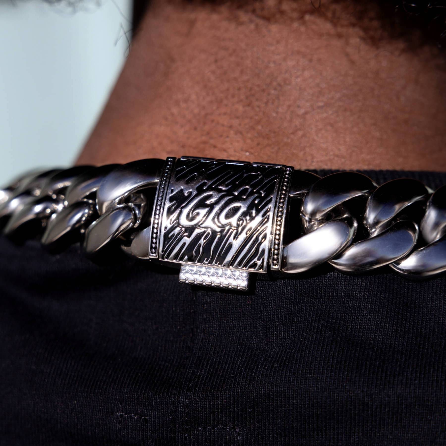 GLD Men Miami Cuban Chain in White Gold - 25 mm