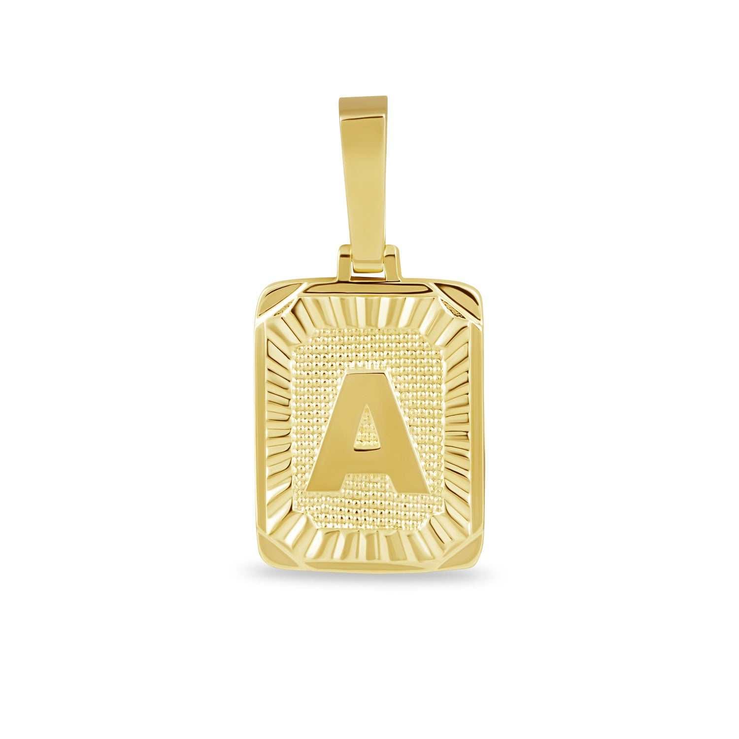 GLD PROMO SETS - WOMEN Square Initial Pendant in Yellow Gold