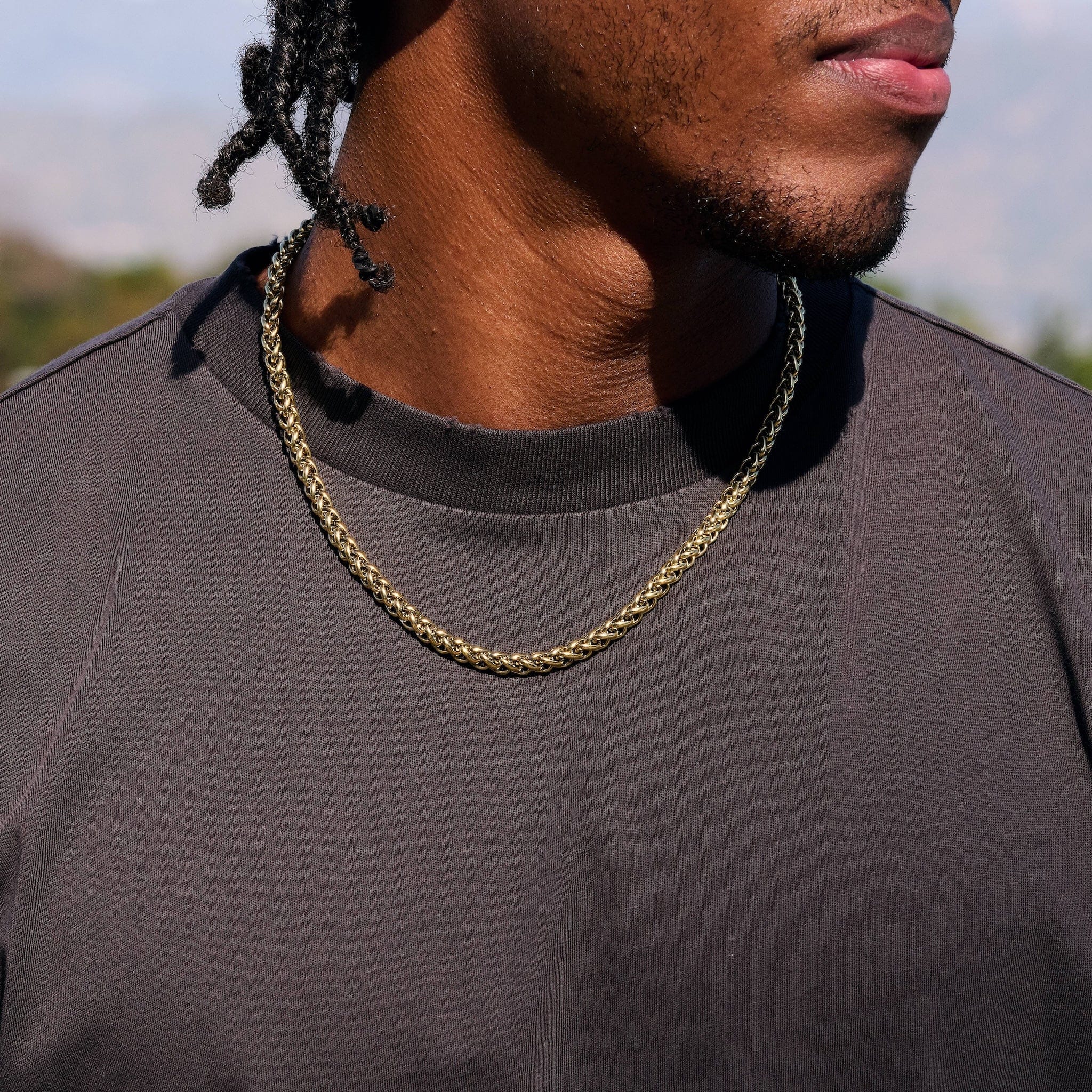 GLD Men Palm Chain in Yellow Gold - 6 mm
