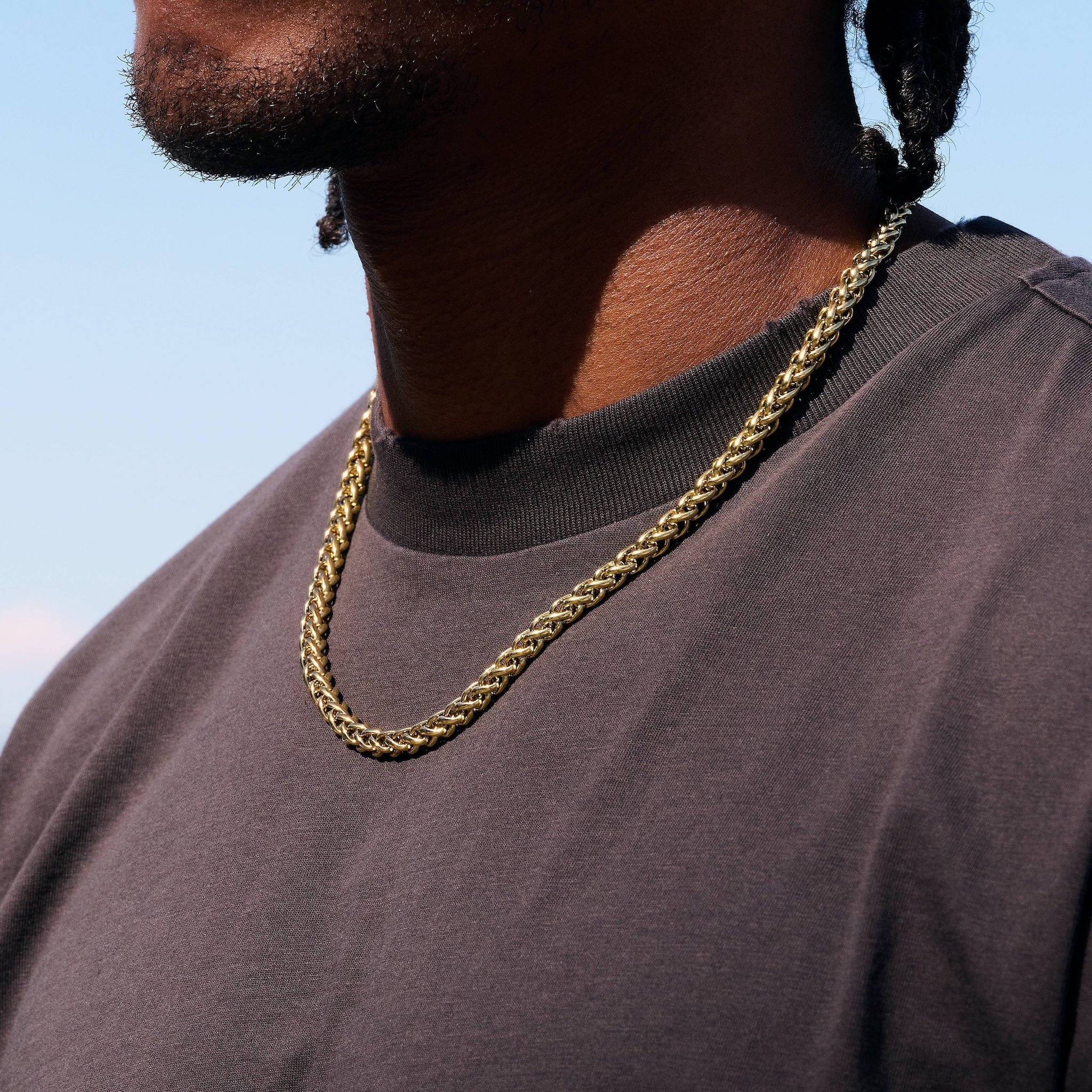 GLD Men Palm Chain in Yellow Gold - 6 mm