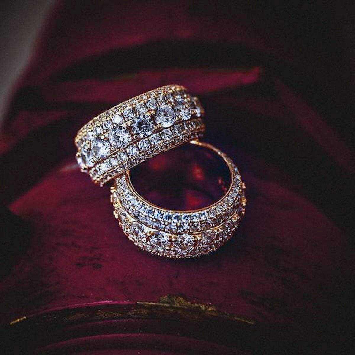 GLD Men 5 Layer Diamond Band Ring in Yellow Gold Vermeil