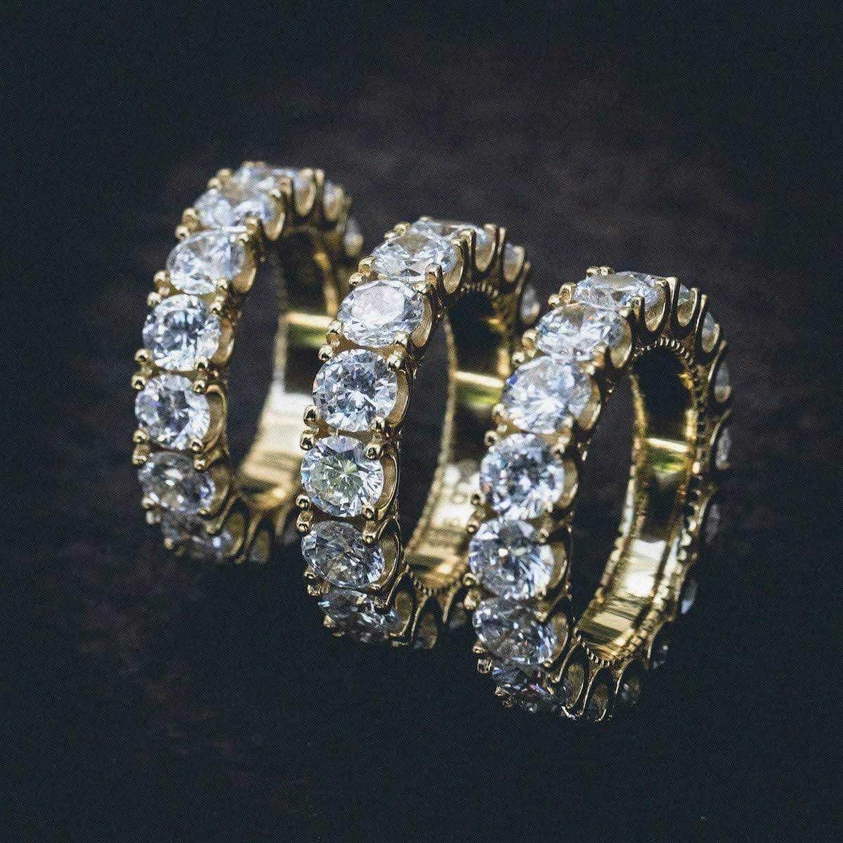 GLD Women 5 mm Single Layer Diamond Band Ring