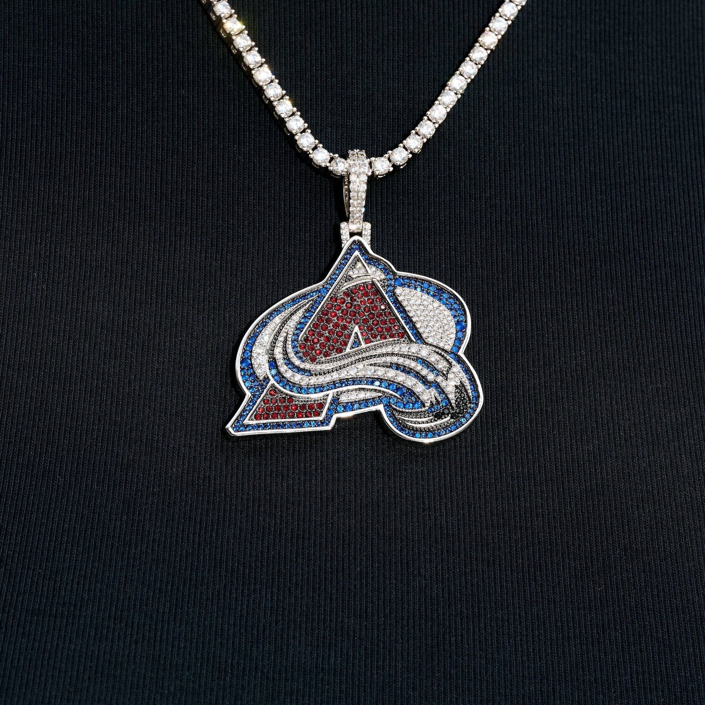 GLD Women Colorado Avalanche Official NHL Logo Pendant in White Gold