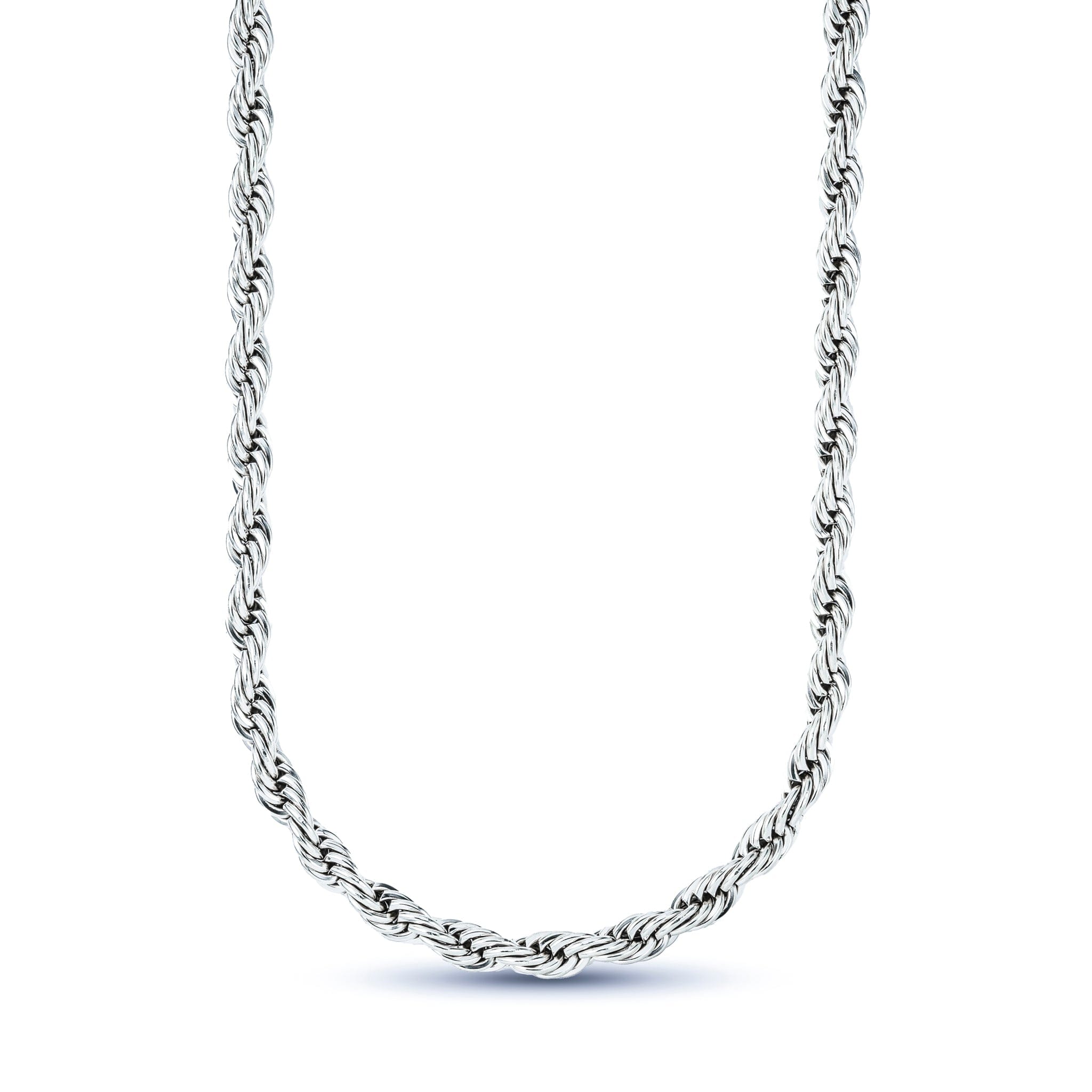 GLD Men Rope Chain in Sterling Silver - 6 mm