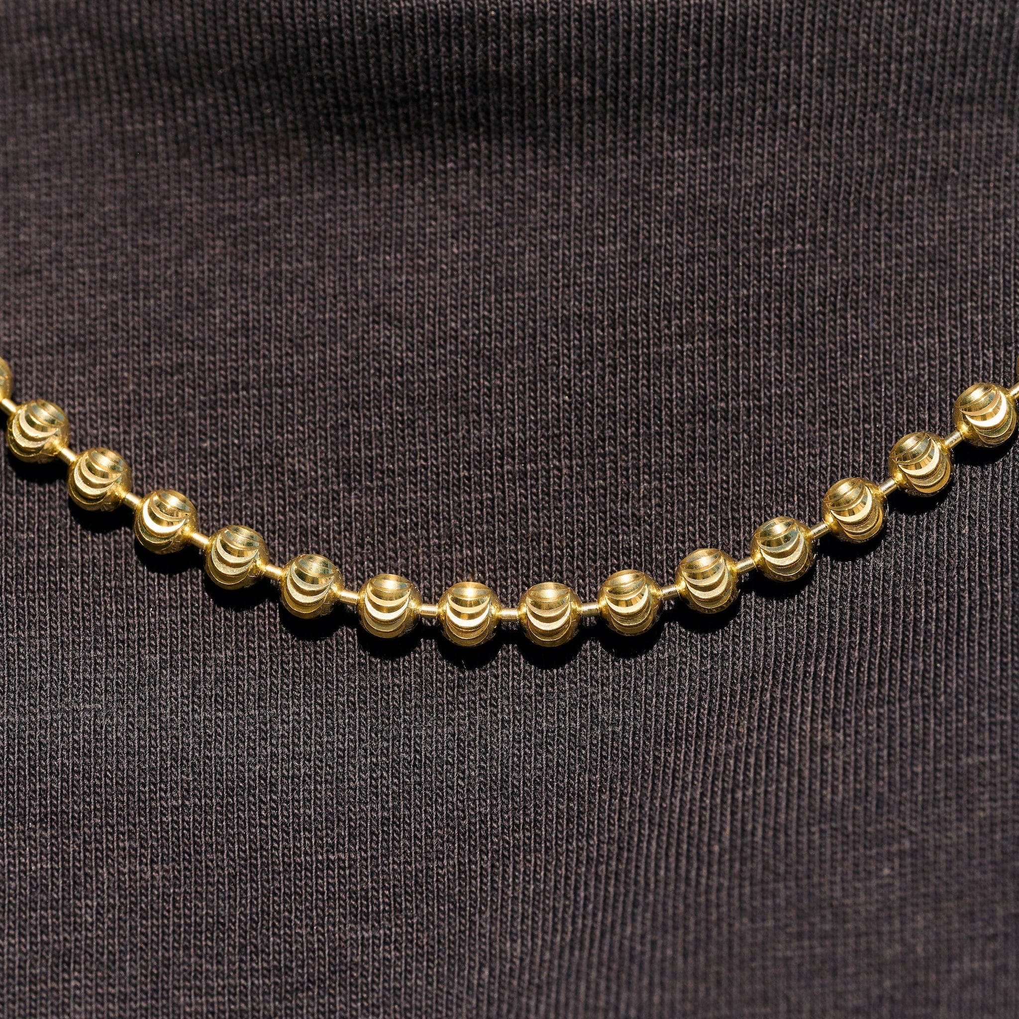GLD Men Moon Cut Ball Chain in Yellow Gold Vermeil - 4 mm
