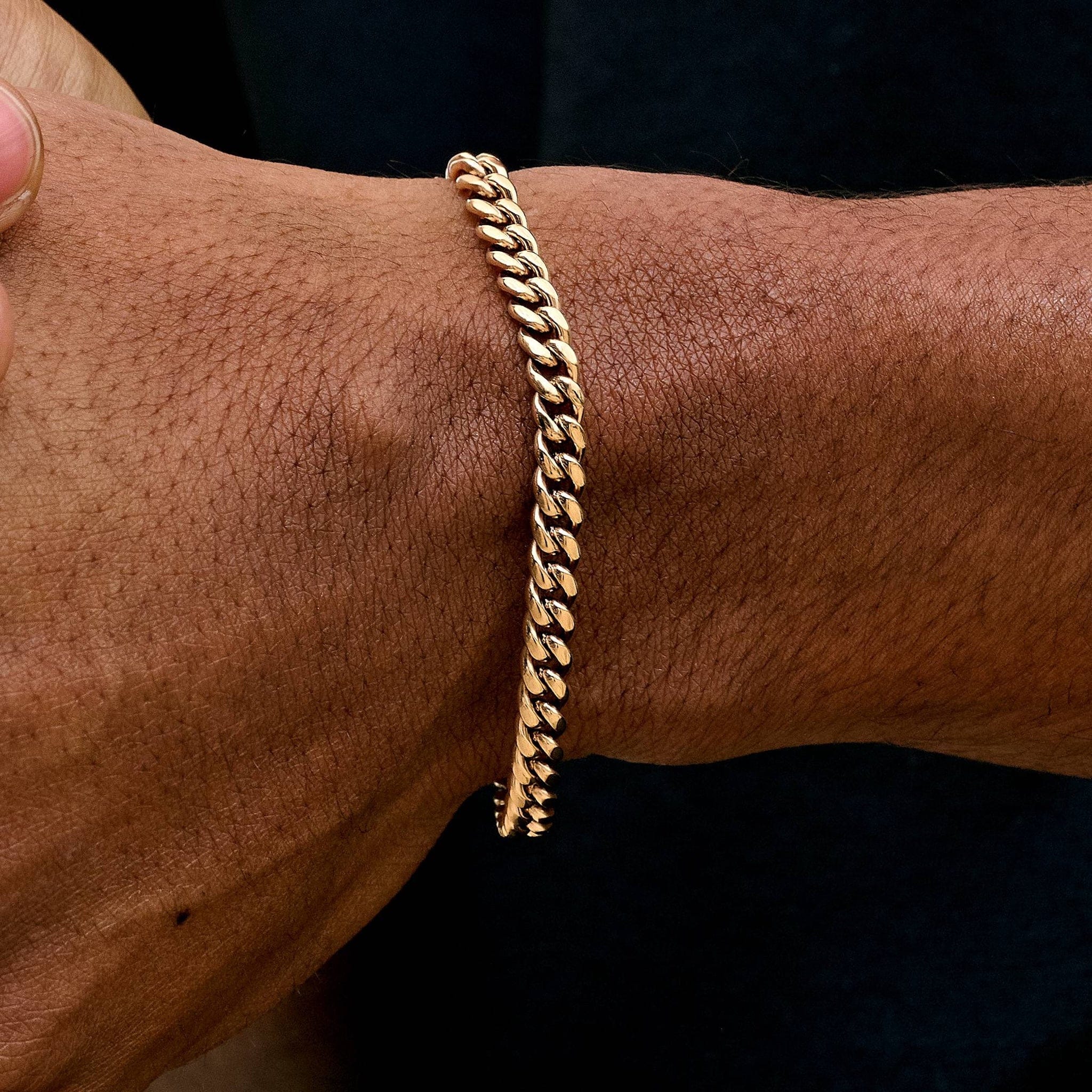 GLD Men Miami Cuban Chain Bracelet in Rose Gold - 5 mm