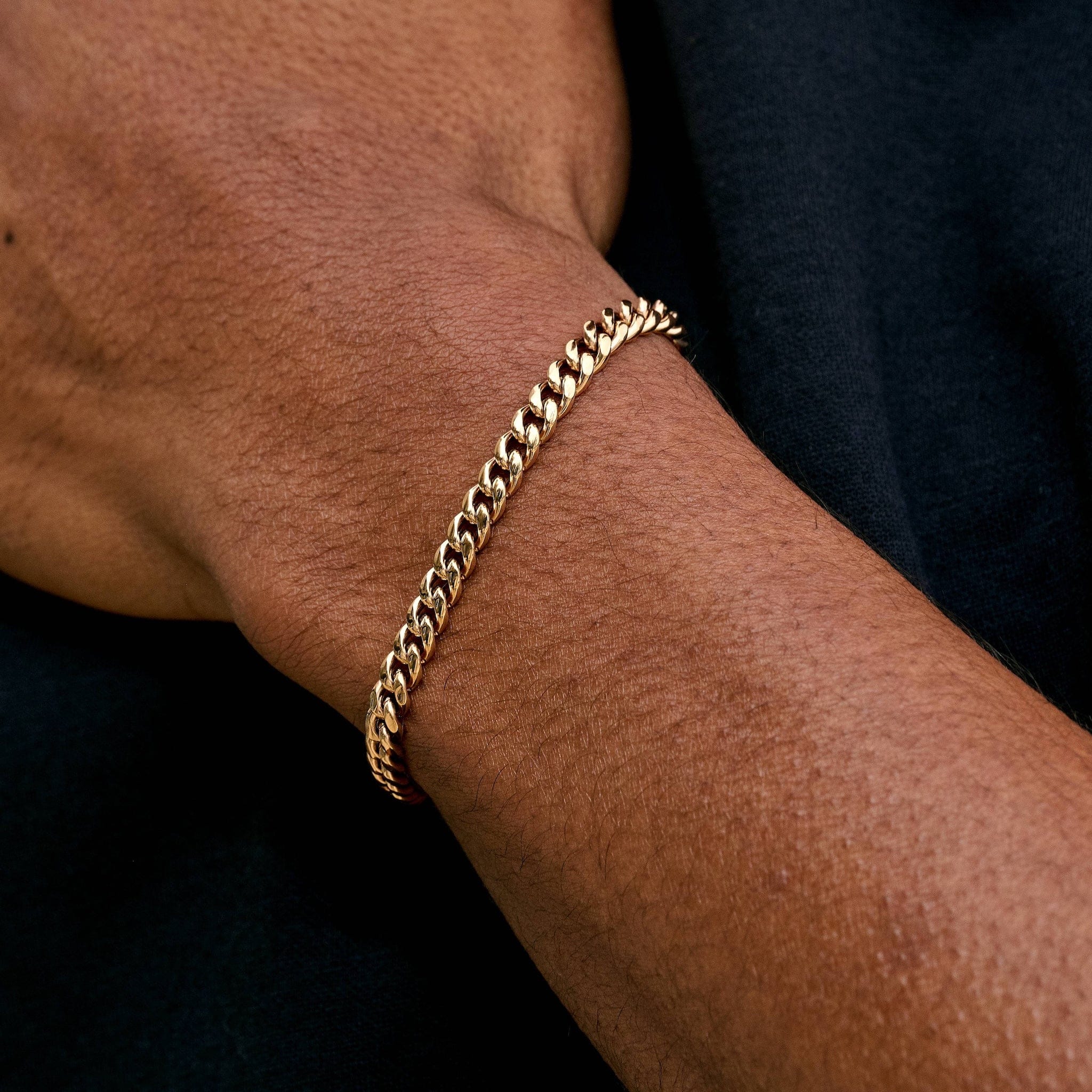 GLD Men Miami Cuban Chain Bracelet in Rose Gold - 5 mm