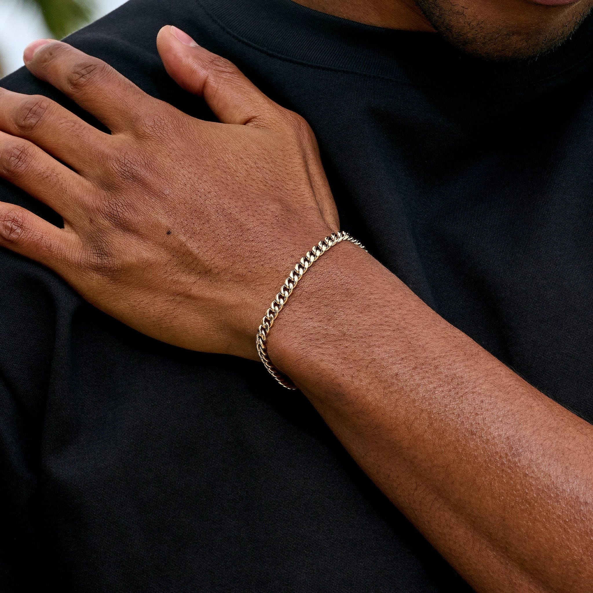 GLD Men Miami Cuban Chain Bracelet in Rose Gold - 5 mm