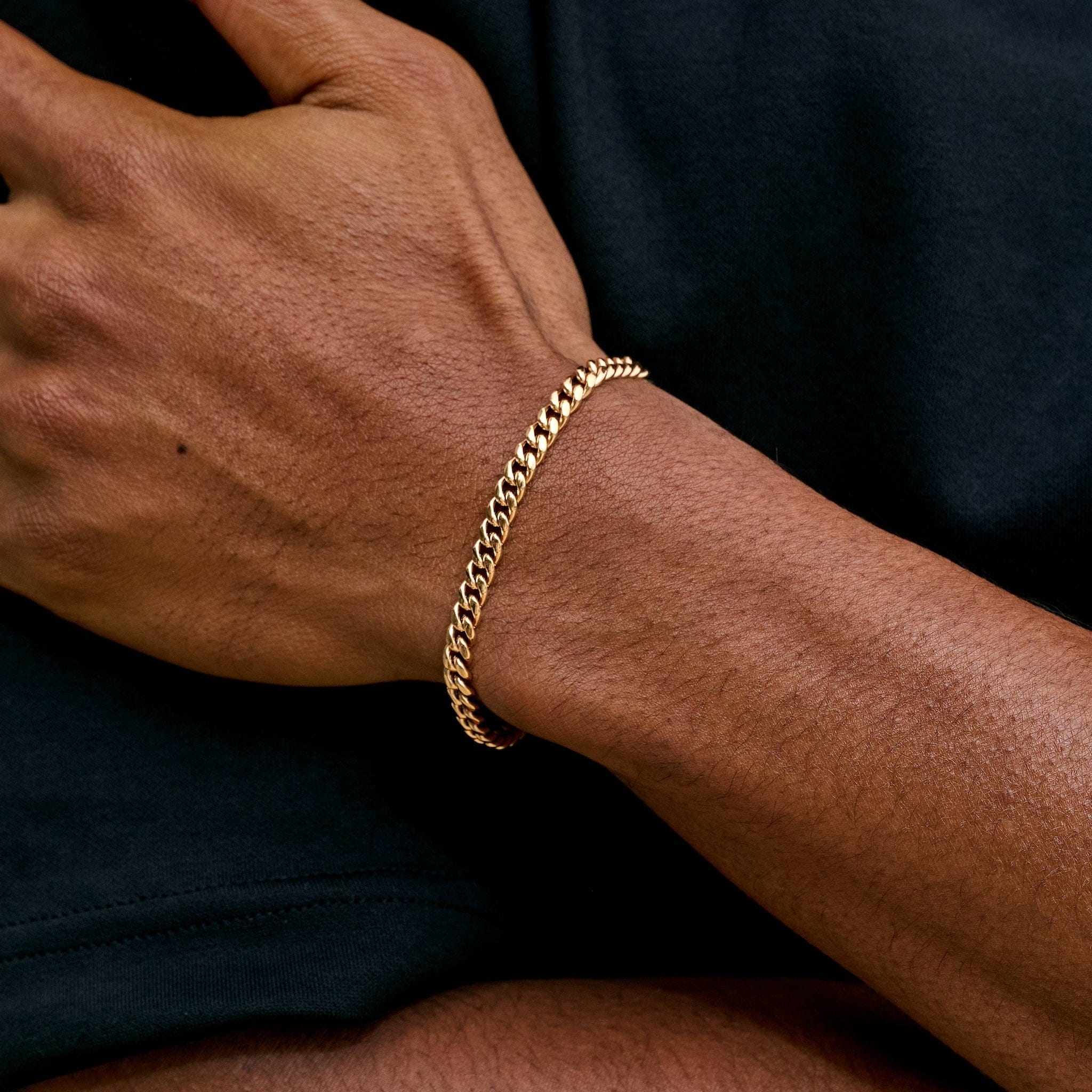 GLD Men Miami Cuban Chain Bracelet in Rose Gold - 5 mm