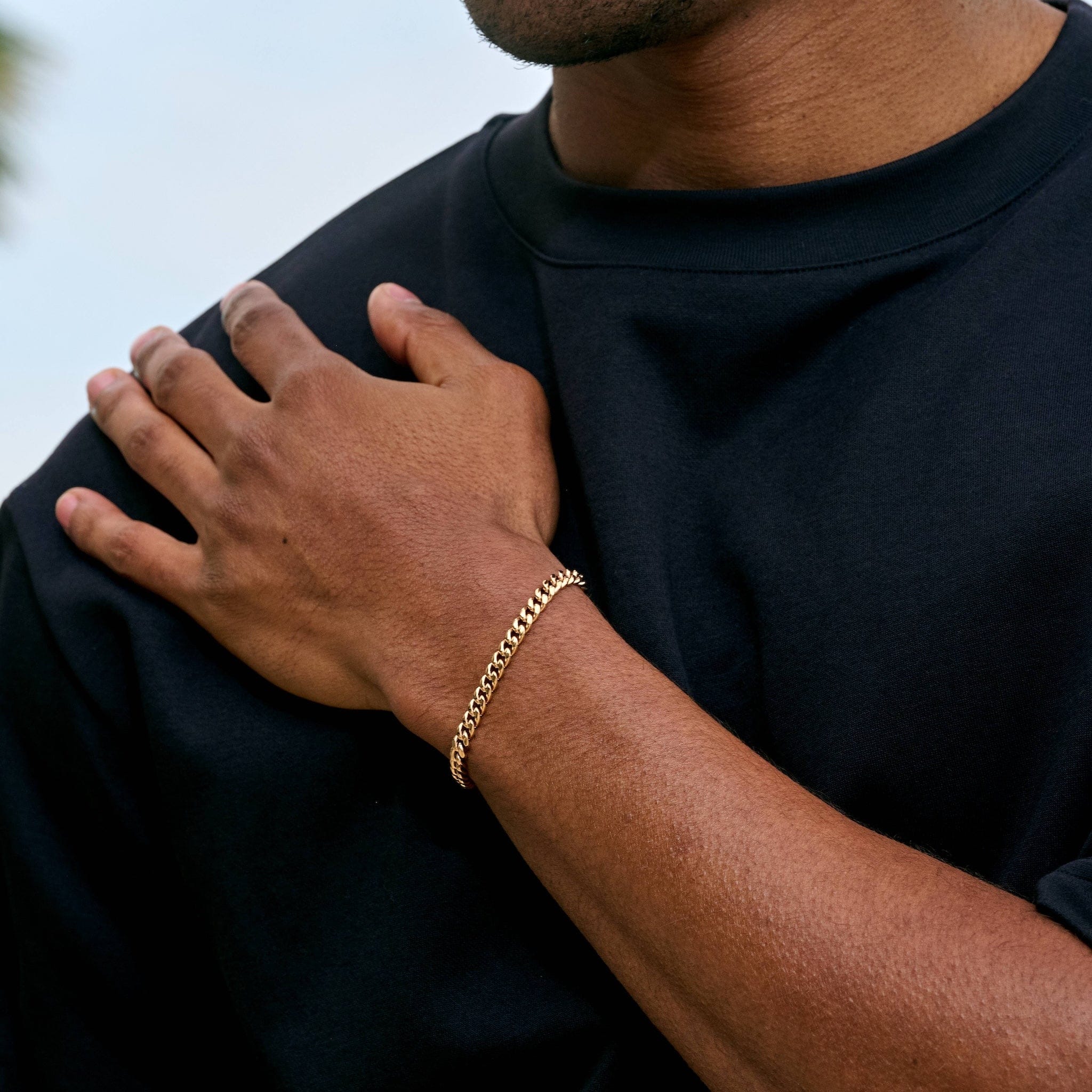 GLD Men Miami Cuban Chain Bracelet in Rose Gold - 5 mm