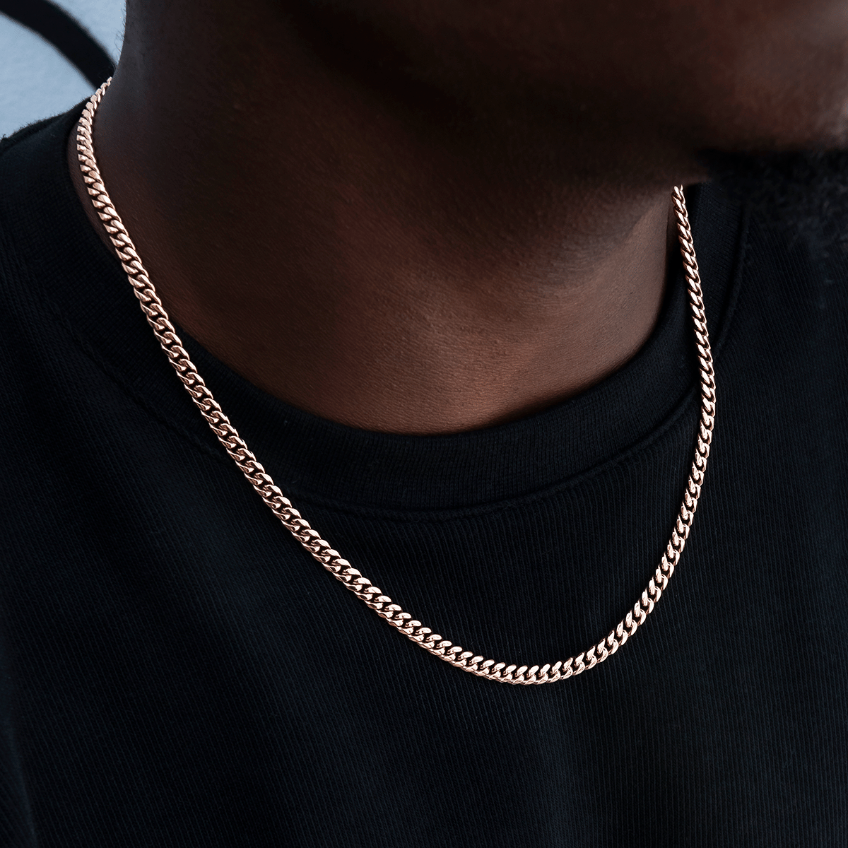 GLD PROMO Miami Cuban Chain in Rose Gold - 5 mm