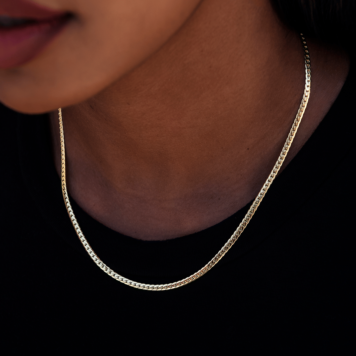 GLD PROMO SETS - WOMEN South Beach Cuban™ Necklace in Yellow Gold - 3 mm