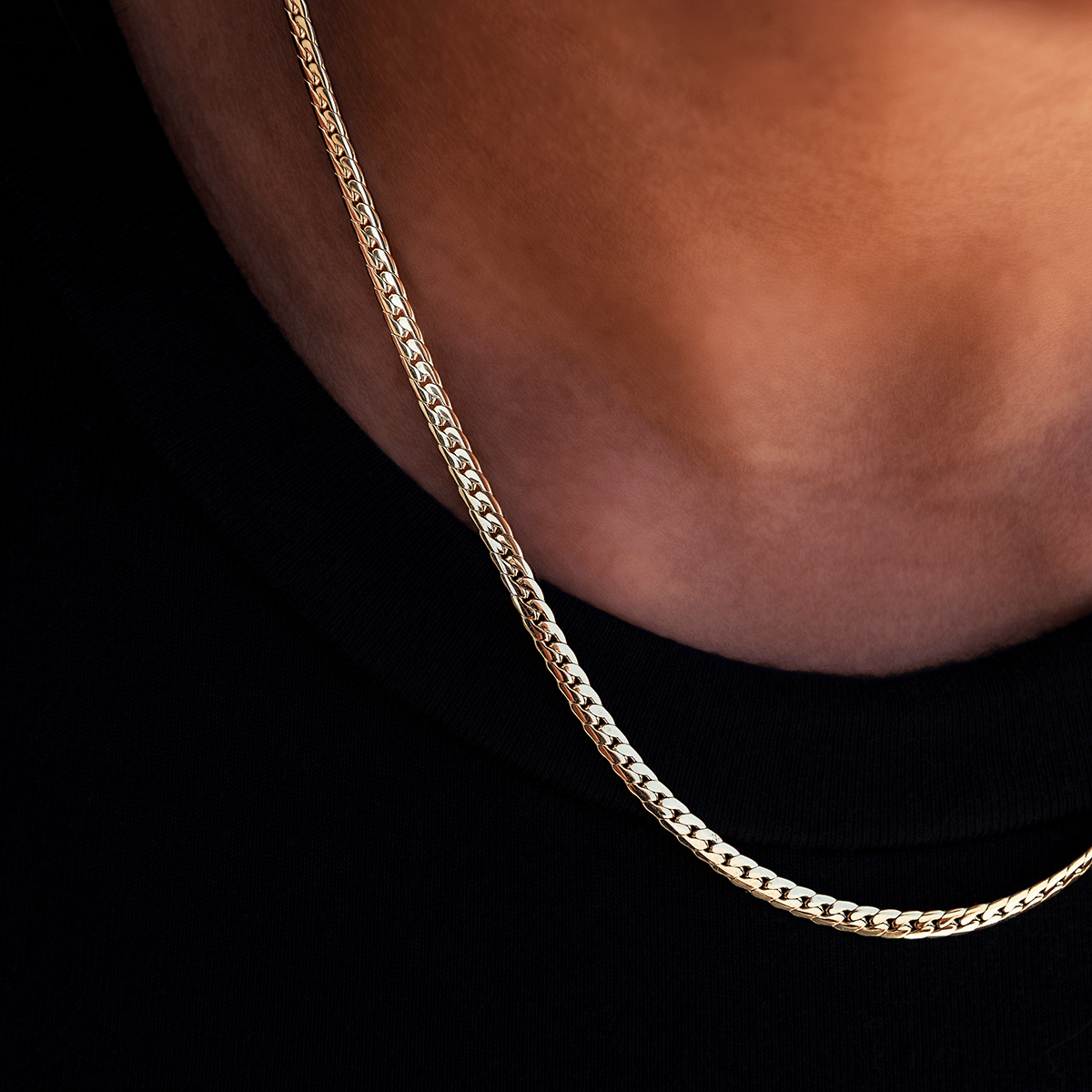 GLD PROMO SETS - WOMEN South Beach Cuban™ Necklace in Yellow Gold - 3 mm