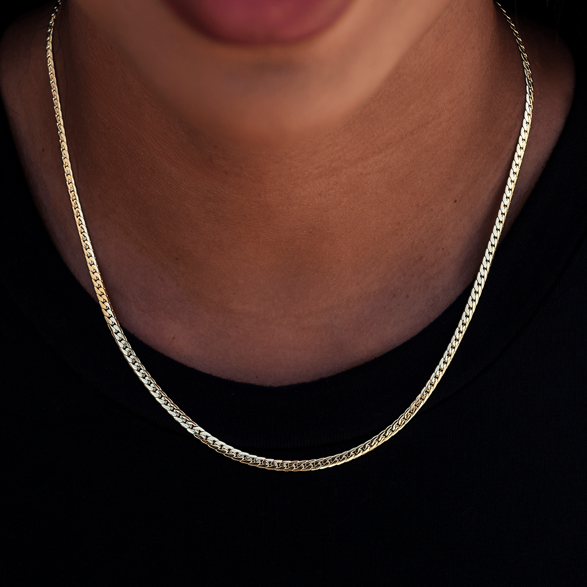 GLD PROMO SETS - WOMEN South Beach Cuban™ Necklace in Yellow Gold - 3 mm