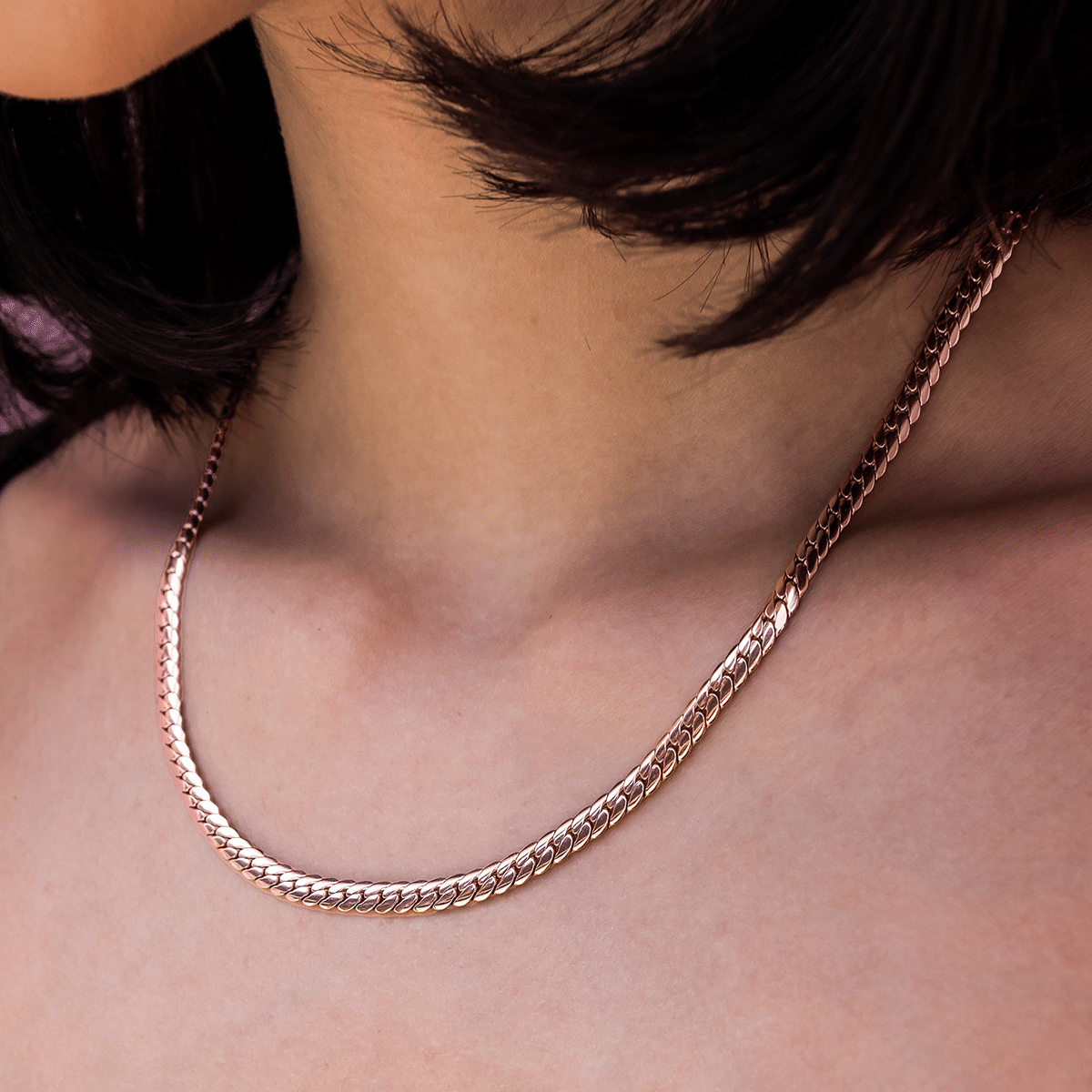 GLD PROMO SETS - WOMEN South Beach Cuban™ Necklace in Rose Gold - 5 mm