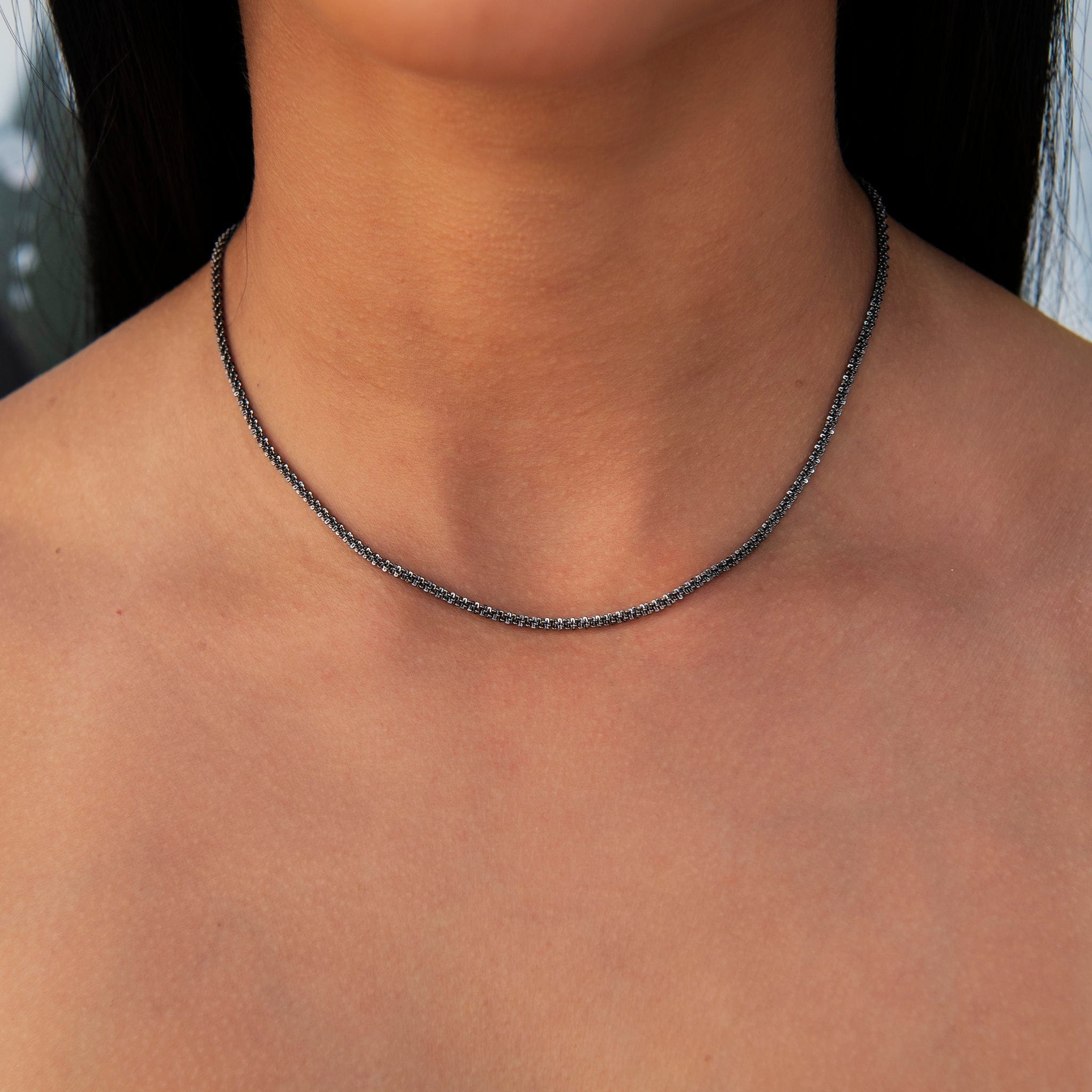 GLD PROMO SETS - WOMEN Popcorn Necklace in Black - 2 mm