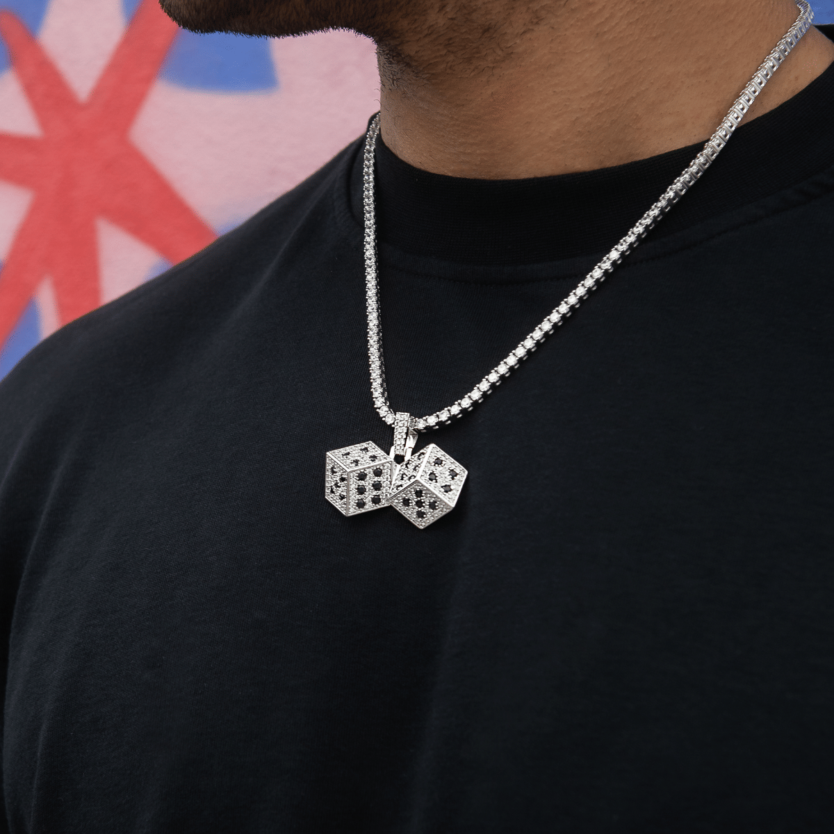 GLD PROMO SETS Iced Dice Pendant