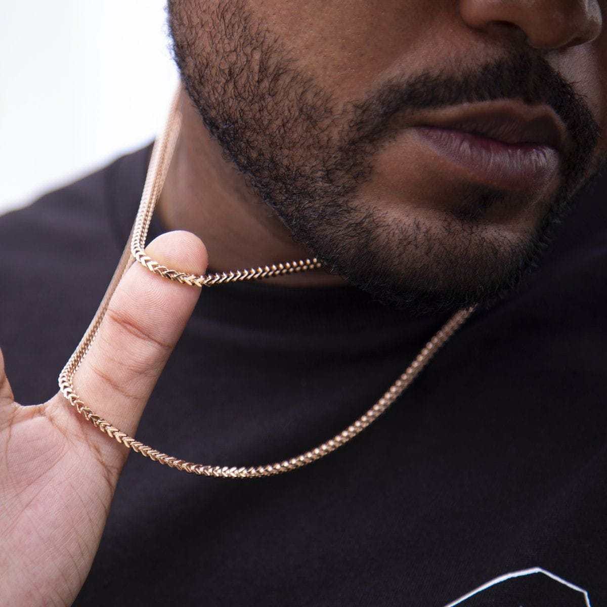 GLD PROMO SETS Franco Chain in Rose Gold - 3 mm