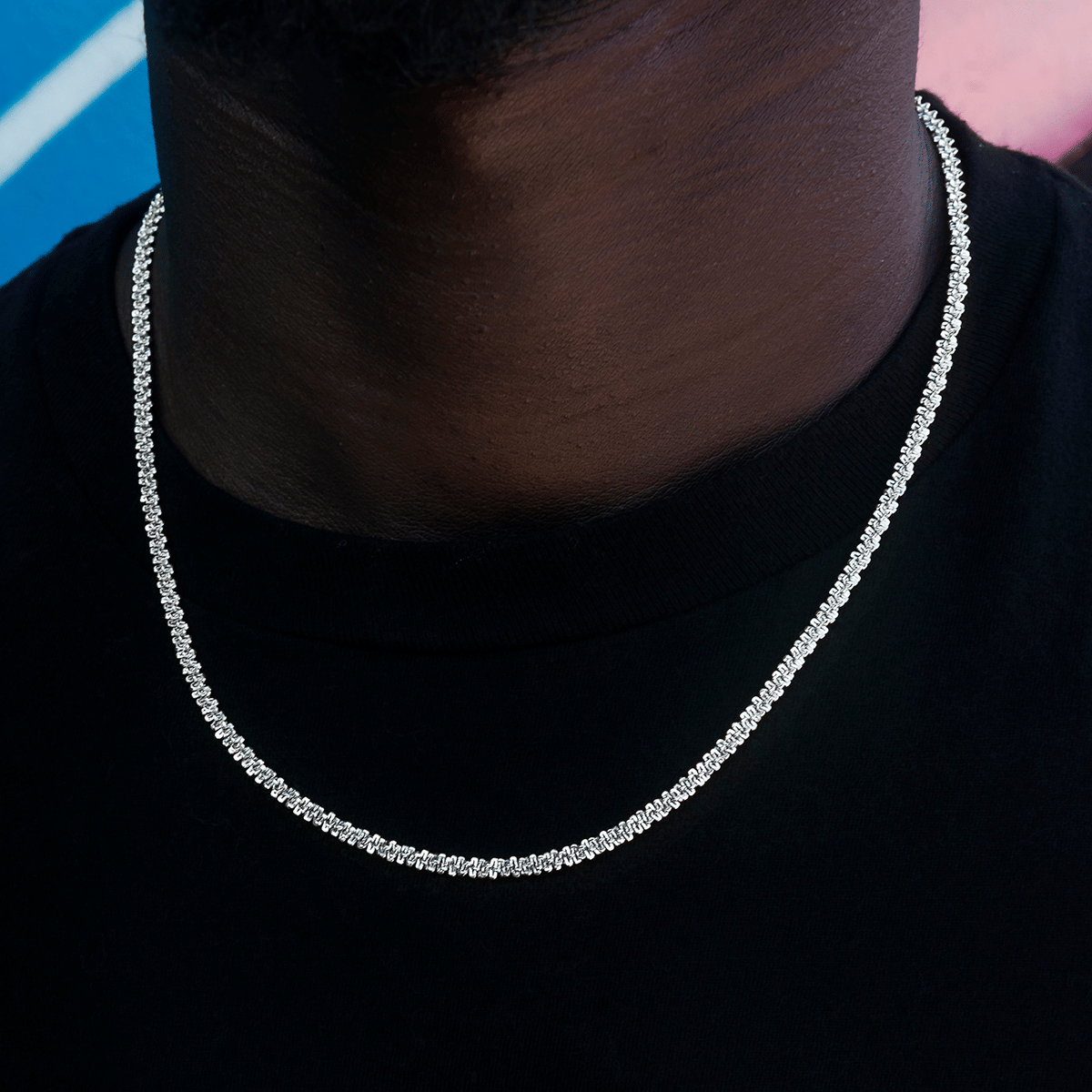 GLD PROMO SETS Popcorn Chain in White Gold - 4 mm