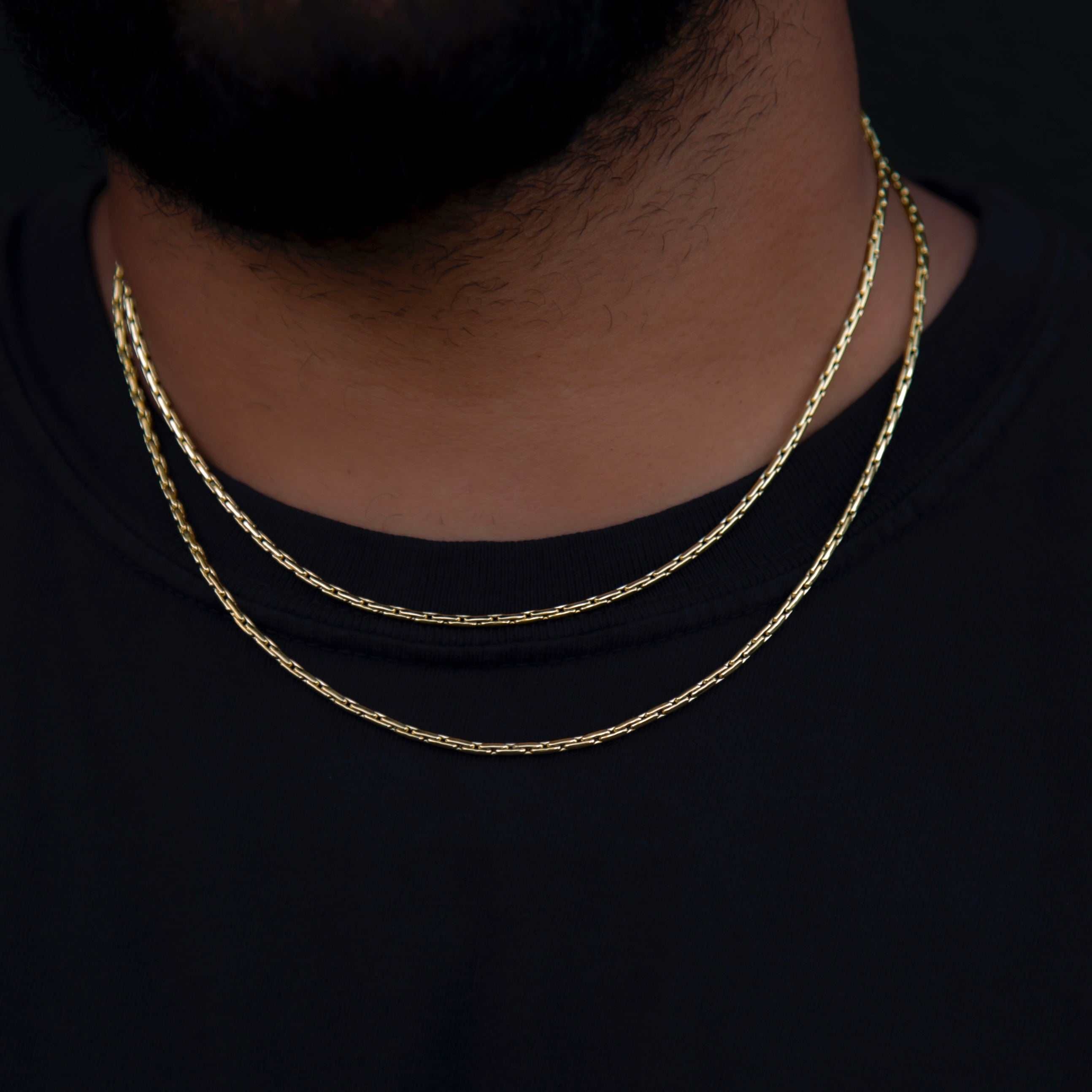 GLD PROMO SETS Triangular Link Chain in Yellow Gold