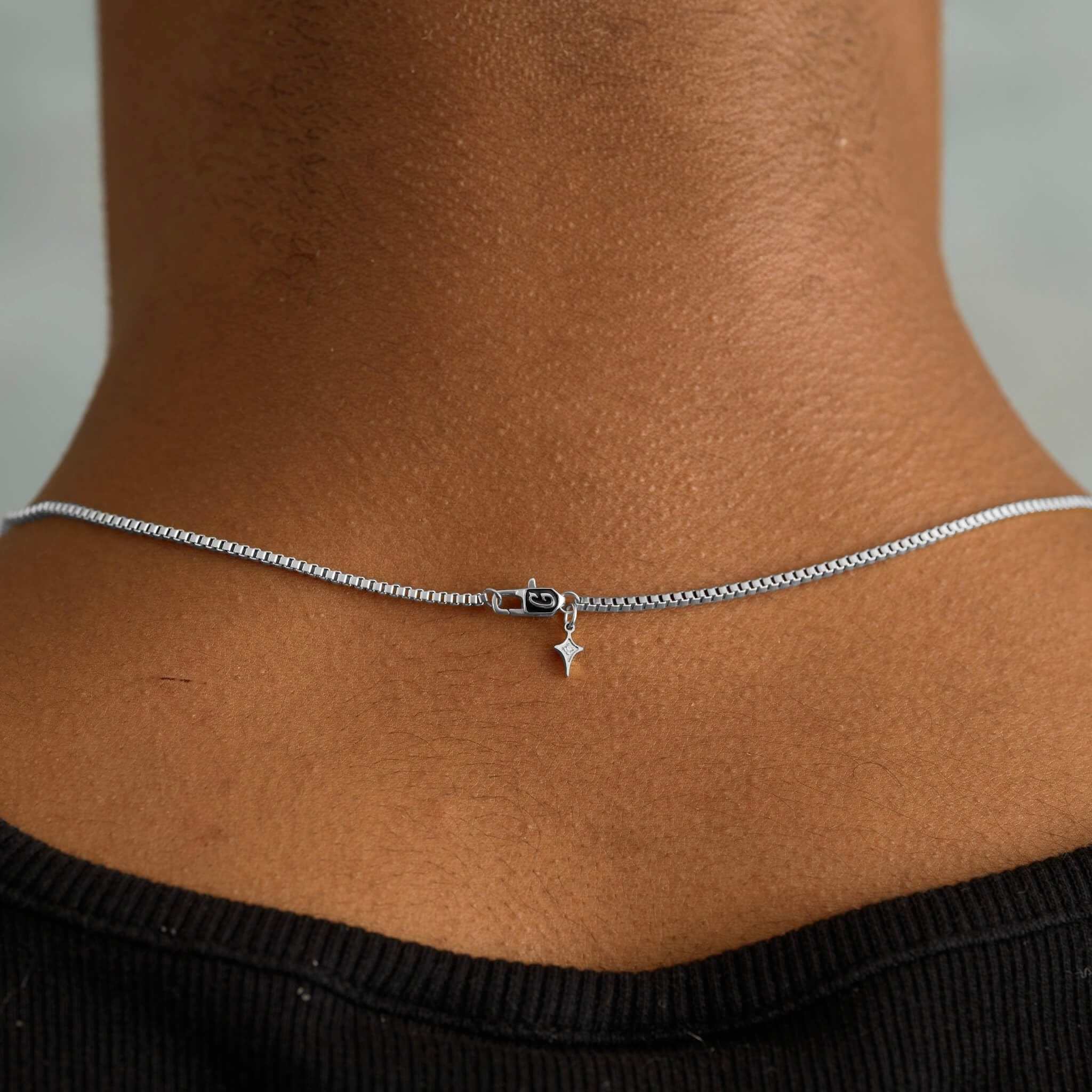 GLD PROMO Micro Box Chain in White Gold - 1.5 mm