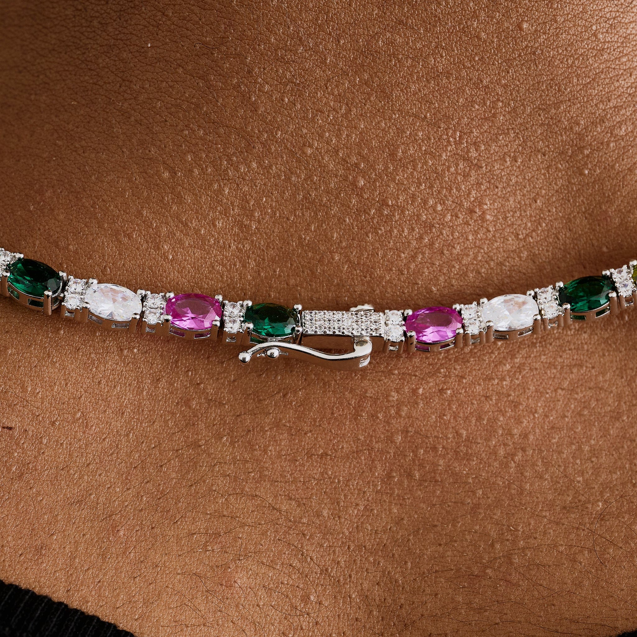GLD Men Tennis Link GLD Star Multi Color Lariat in White Gold