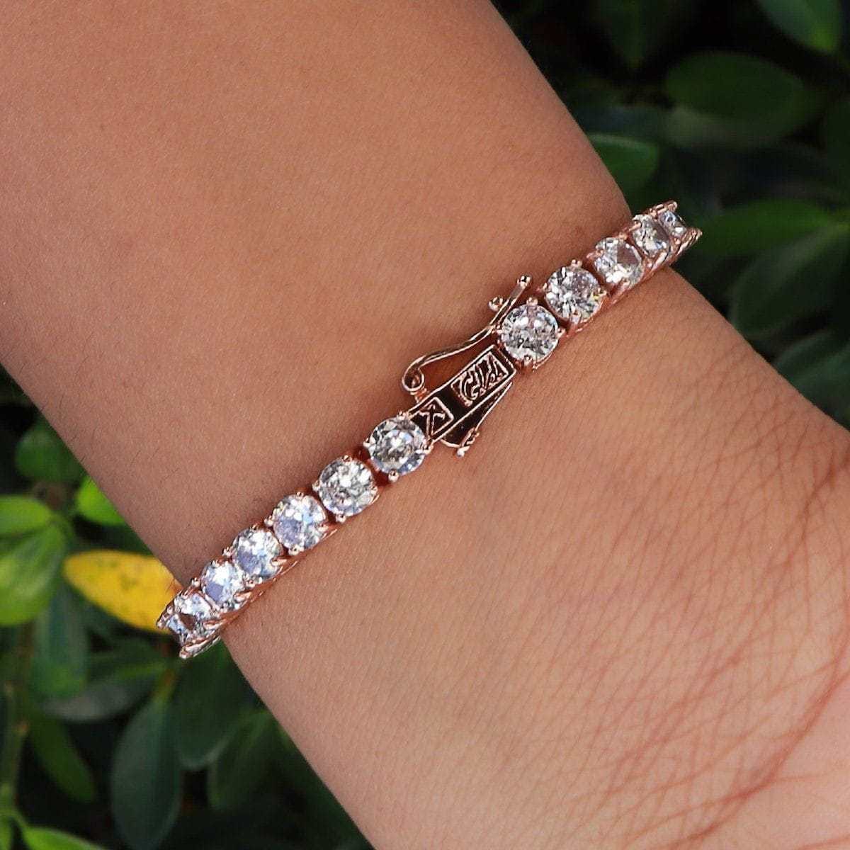GLD Women Diamond Tennis Bracelet in Rose Gold - 5 mm