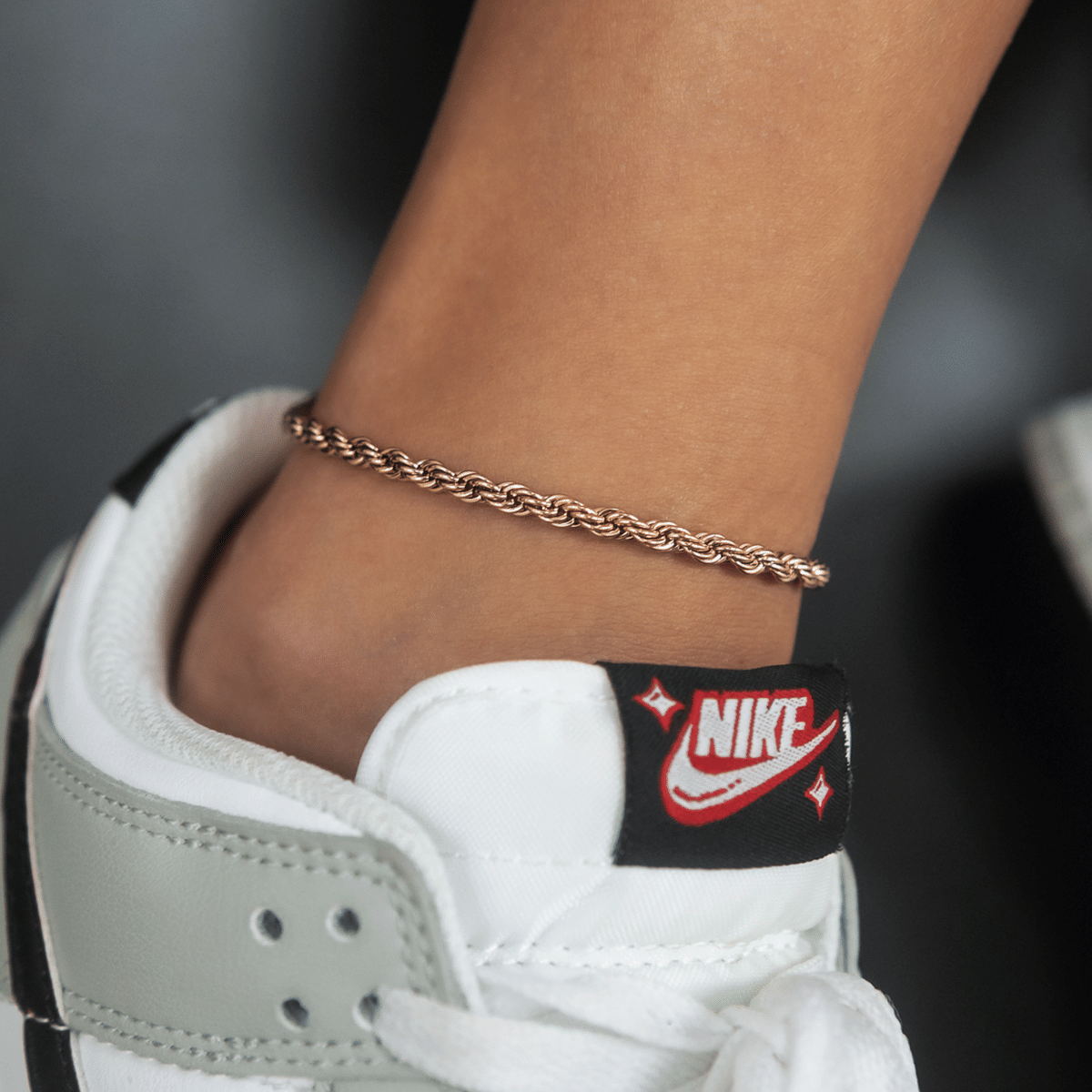 GLD Women Rope Anklet in Rose Gold - 4 mm