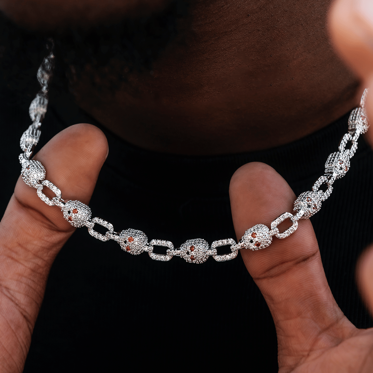 GLD PROMO Pave Skull Chain