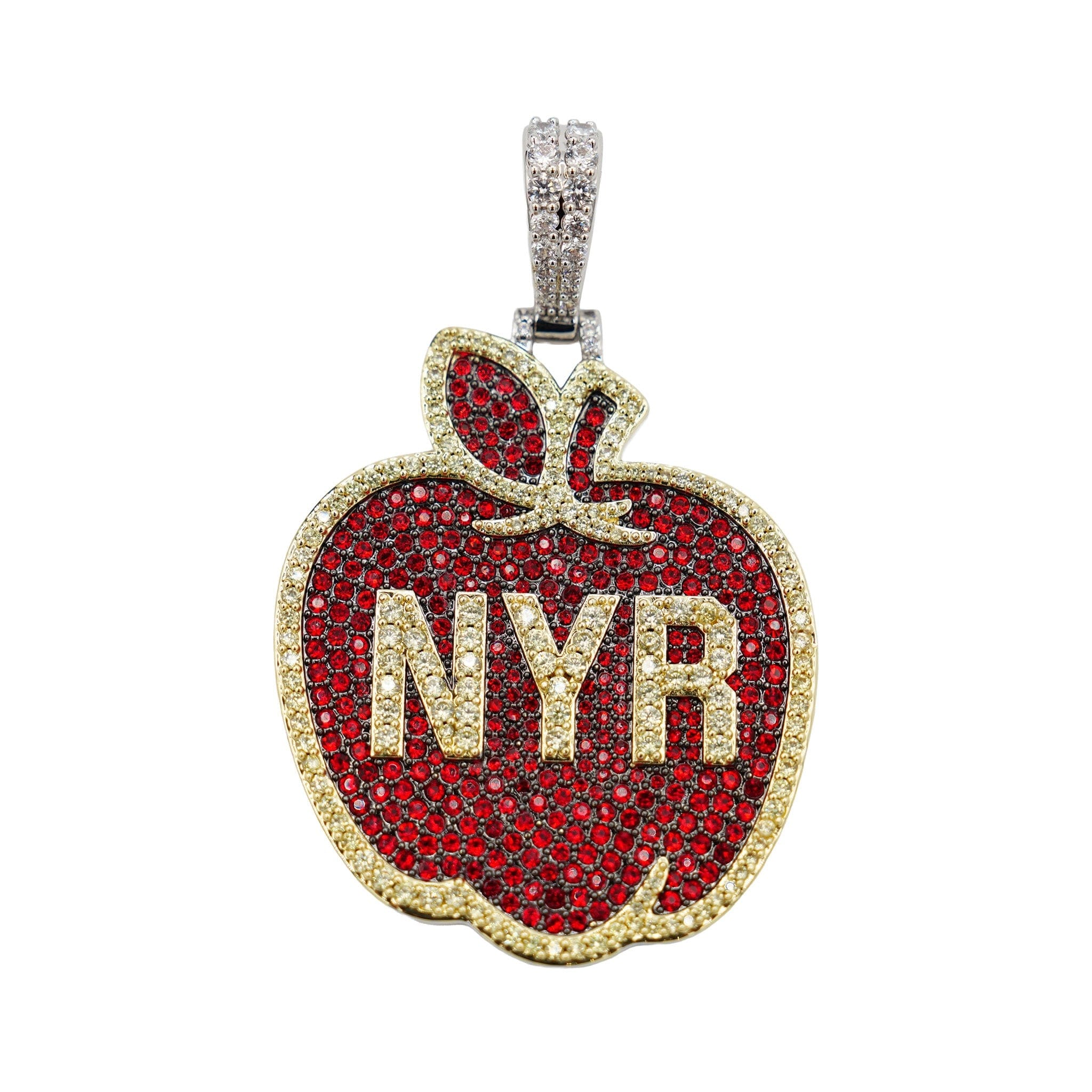 GLD Men New York Rangers Official NHL Winter Classic Apple Logo Pendant in White Gold