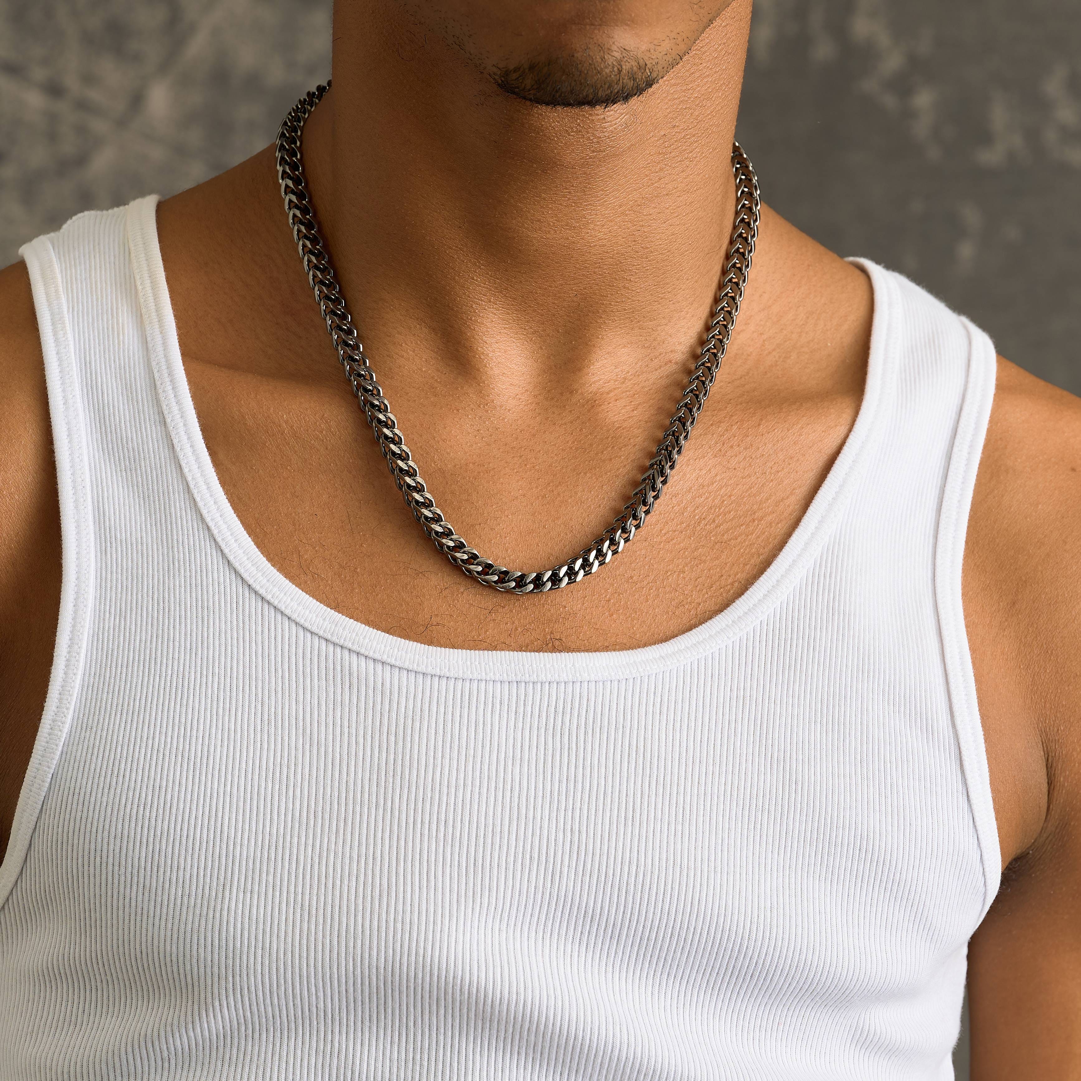 GLD Men Franco Chain in Black - 6 mm