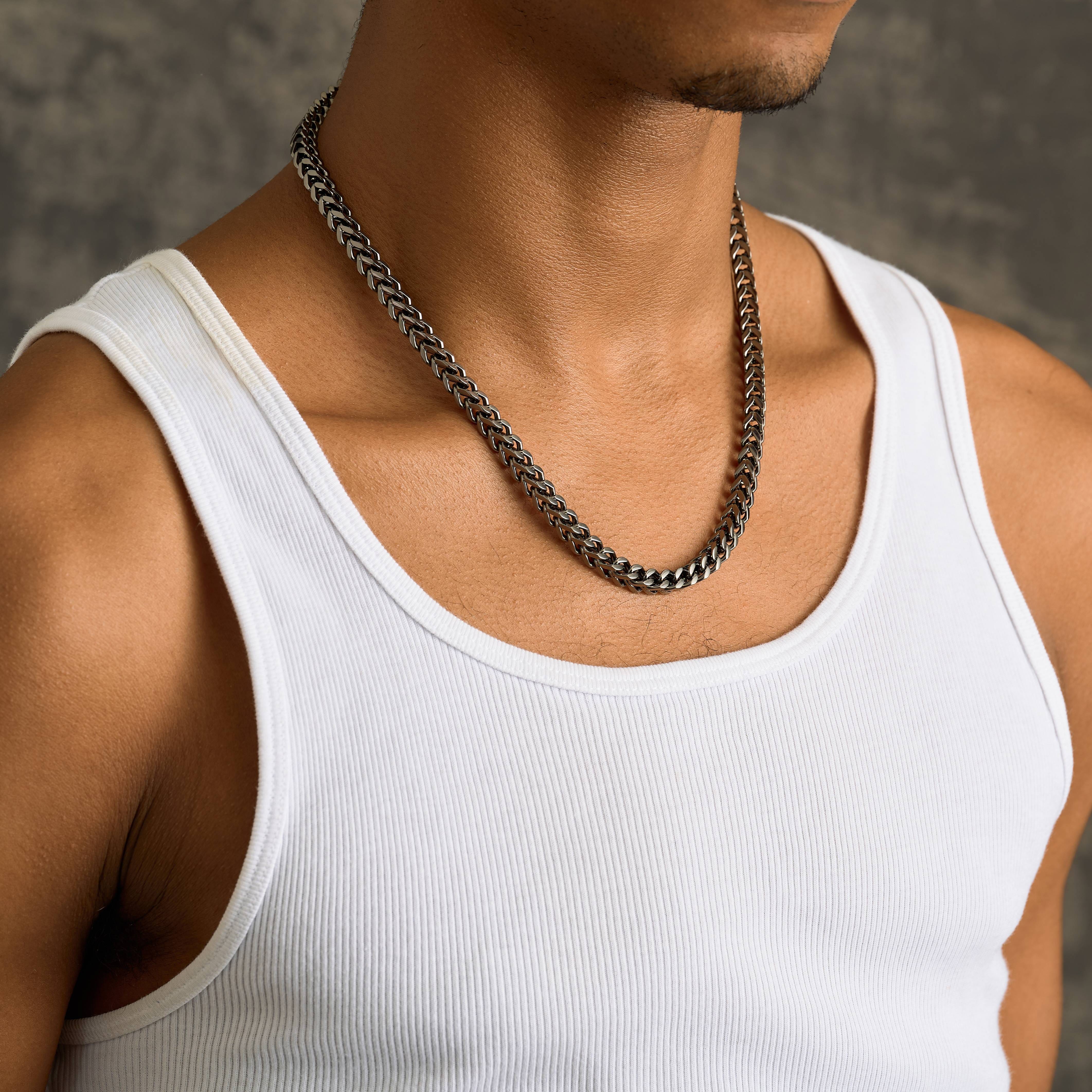 GLD Men Franco Chain in Black - 6 mm