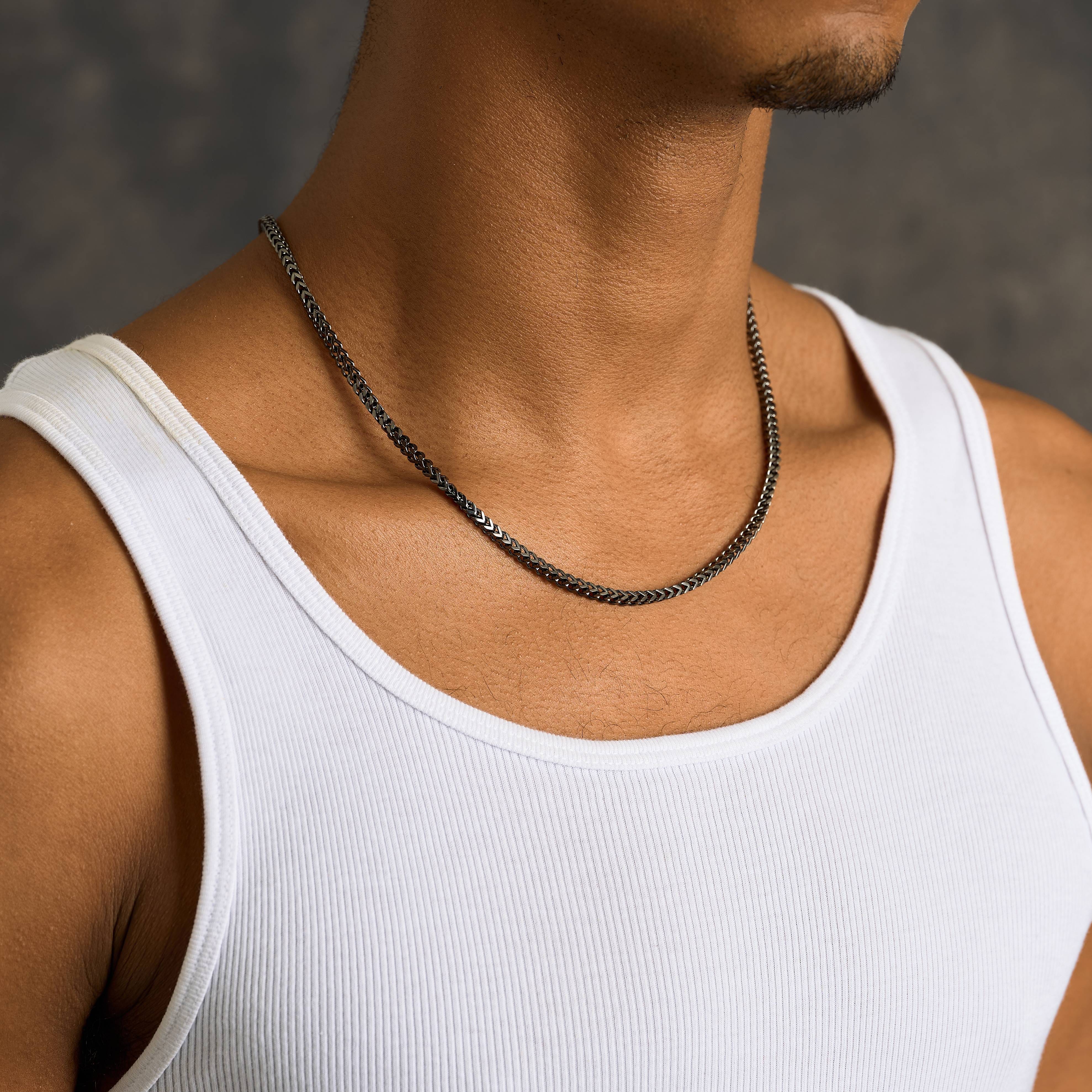 GLD Men Franco Chain in Black - 3 mm