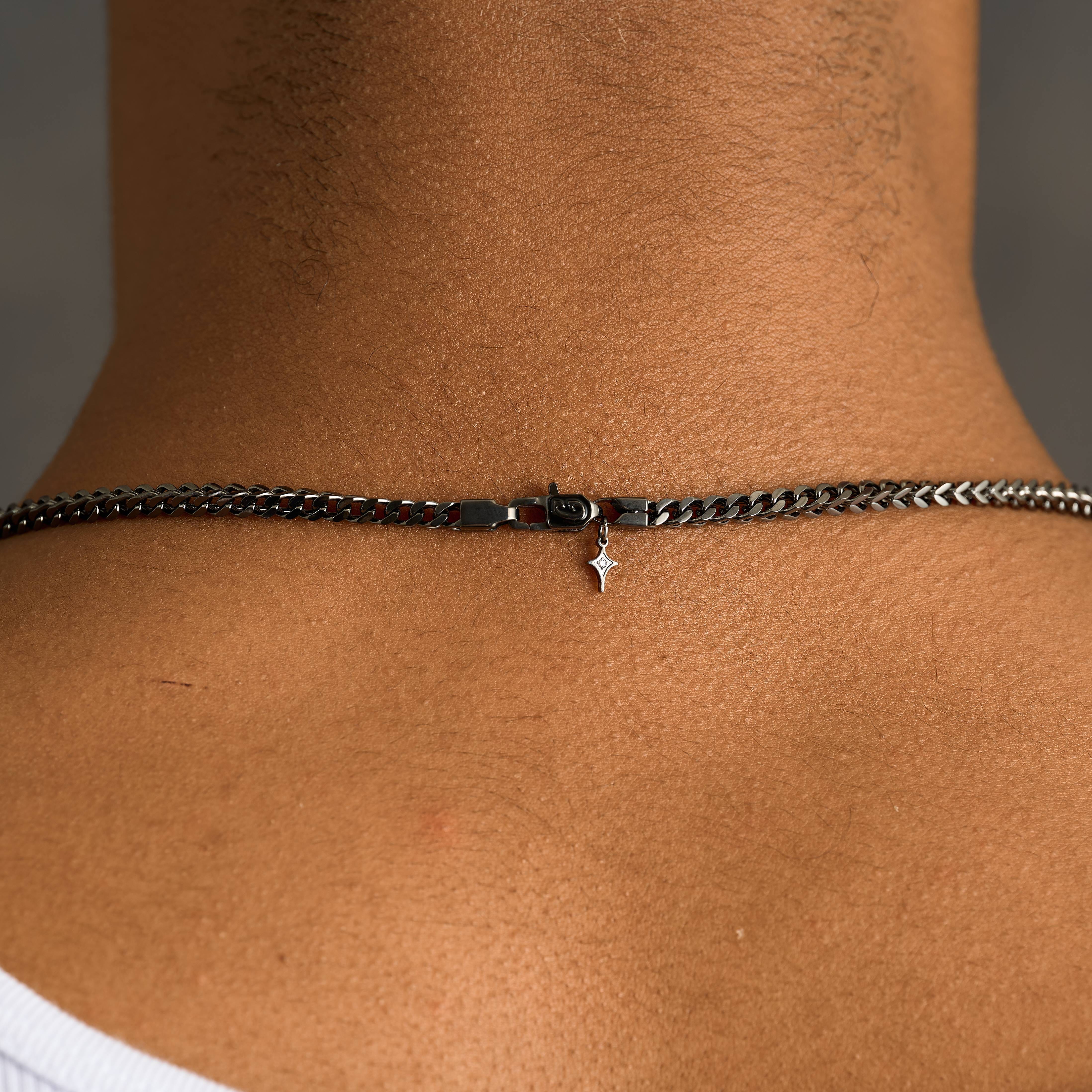GLD Men Franco Chain in Black - 3 mm
