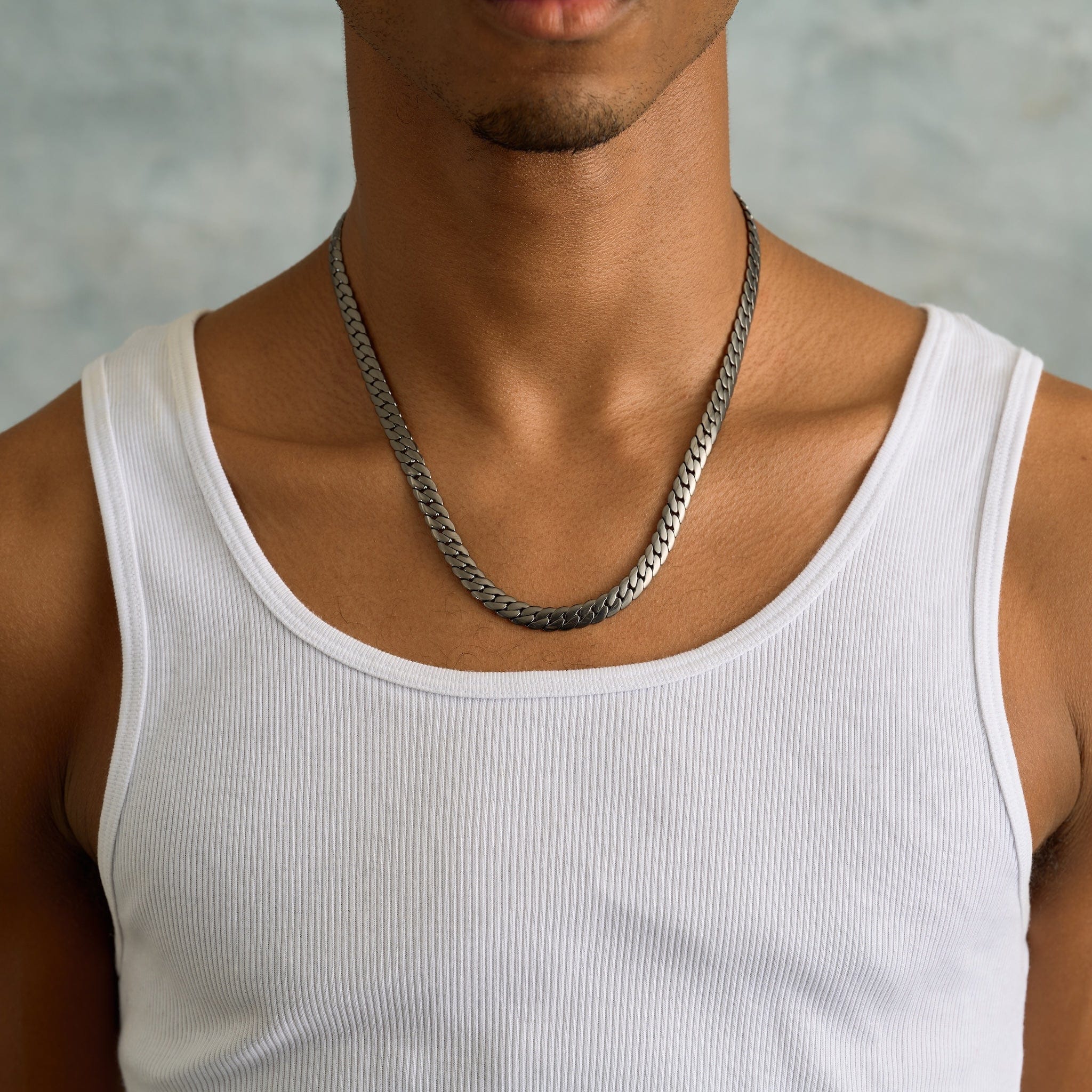 GLD Men South Beach Cuban Chain in Black - 8 mm