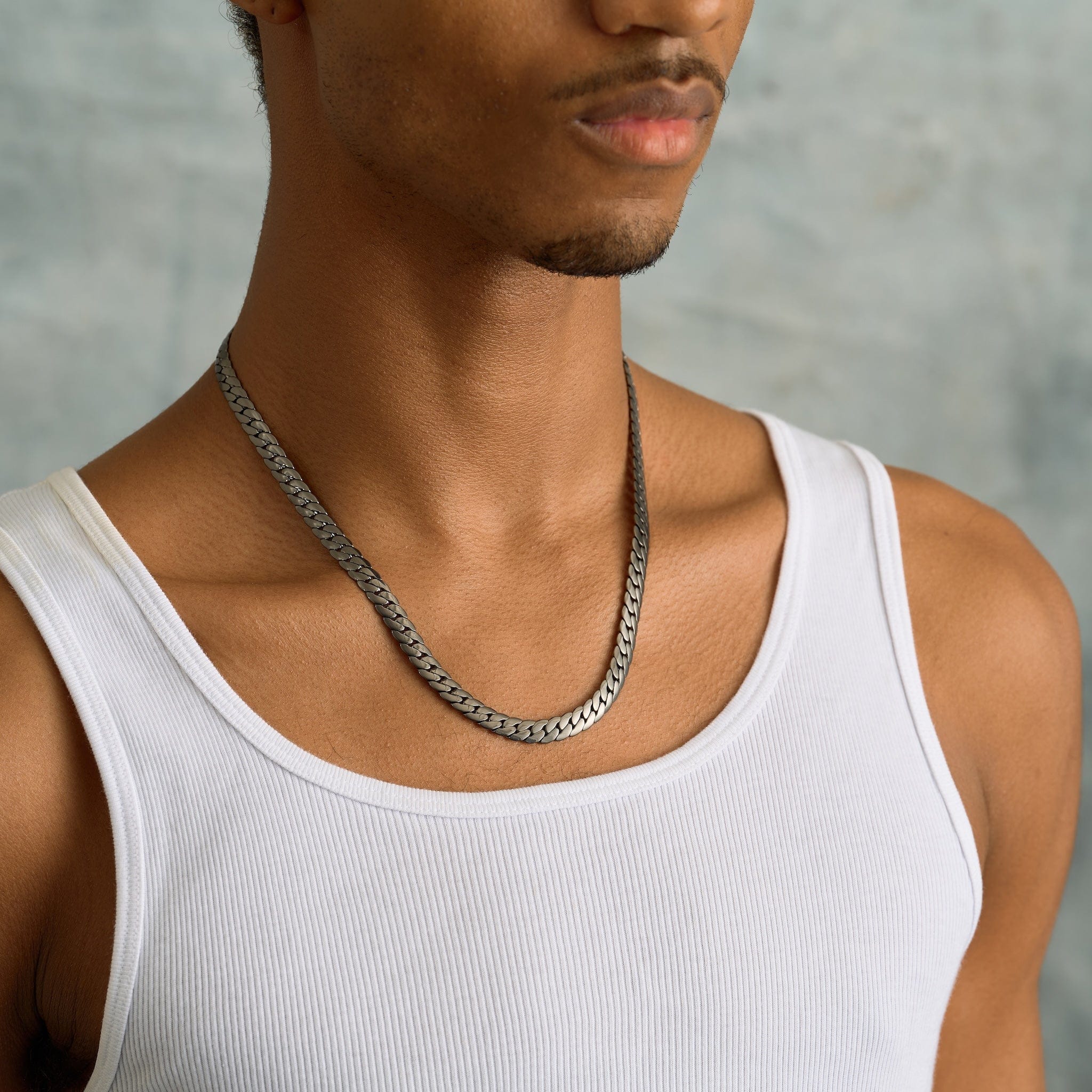 GLD Men South Beach Cuban Chain in Black - 8 mm