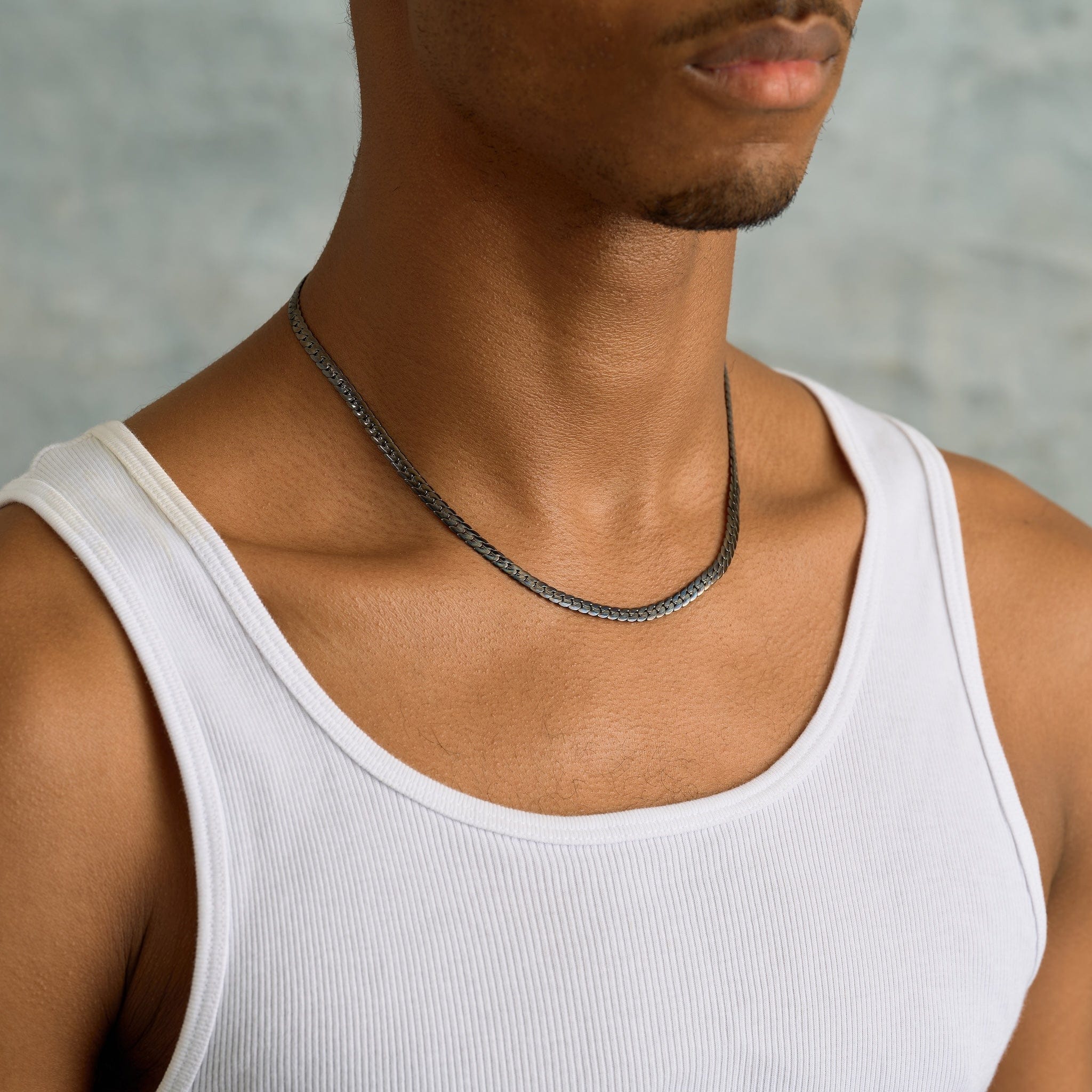 GLD Men South Beach Cuban Chain in Black - 5 mm