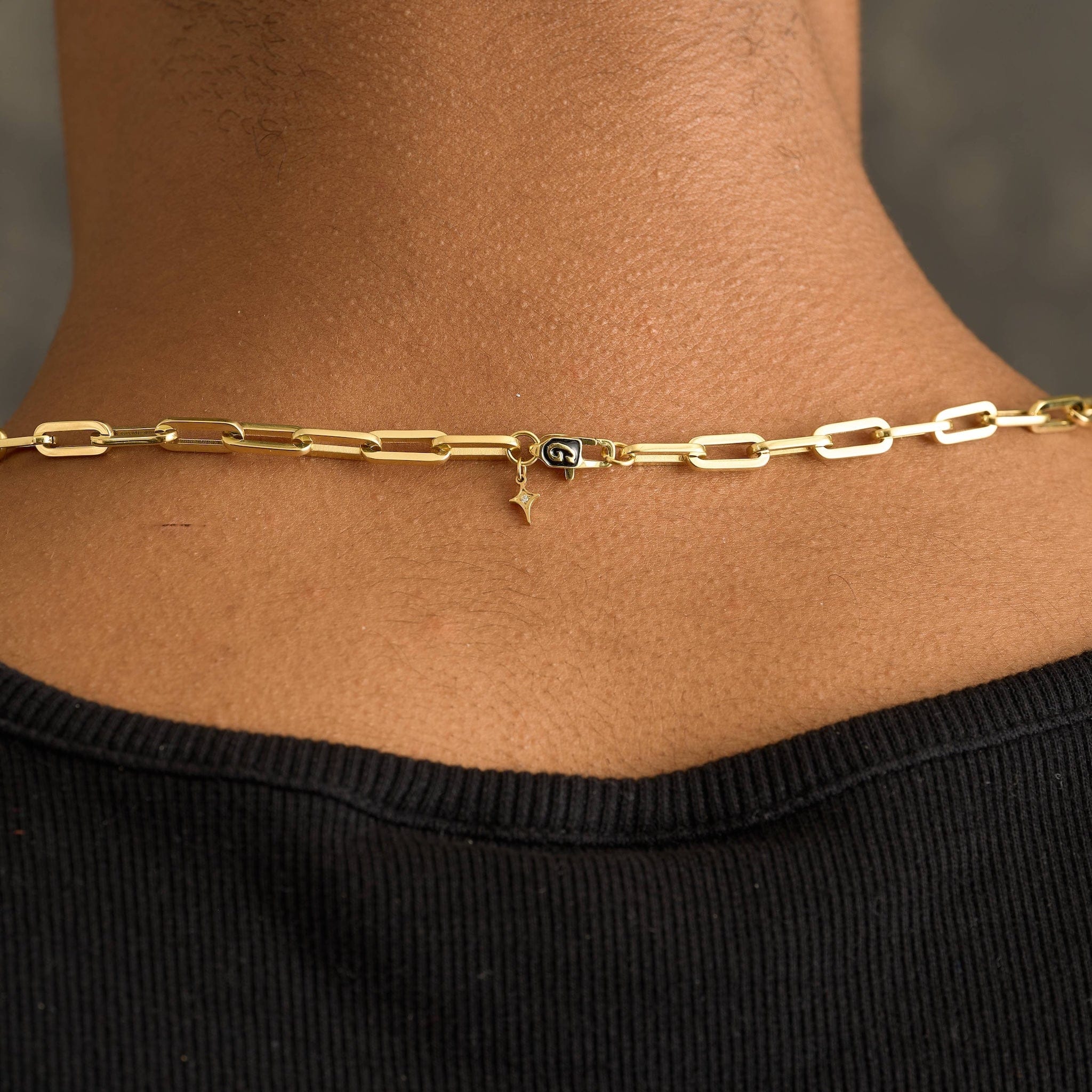 GLD Men Paper Clip Chain in Yellow Gold - 5 mm