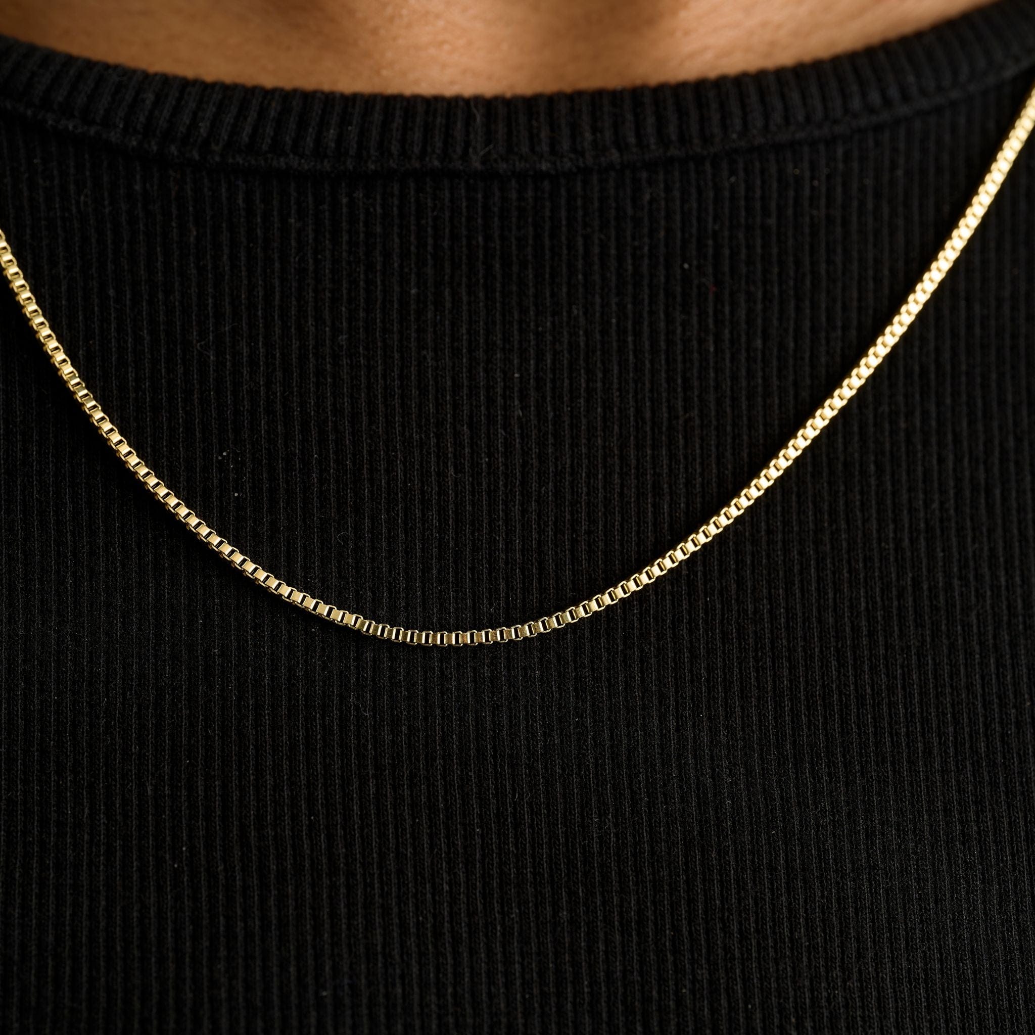 GLD PROMO Micro Box Chain in Yellow Gold - 1.5 mm