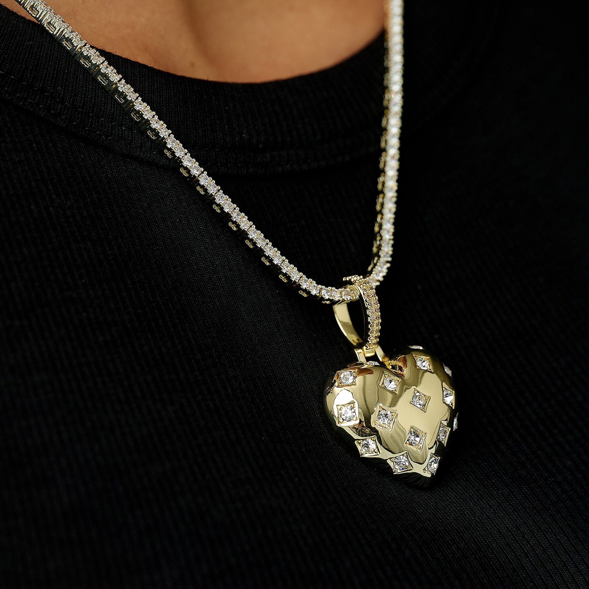 GLD Women Diamond GLD Star Heart Pendant in Yellow Gold